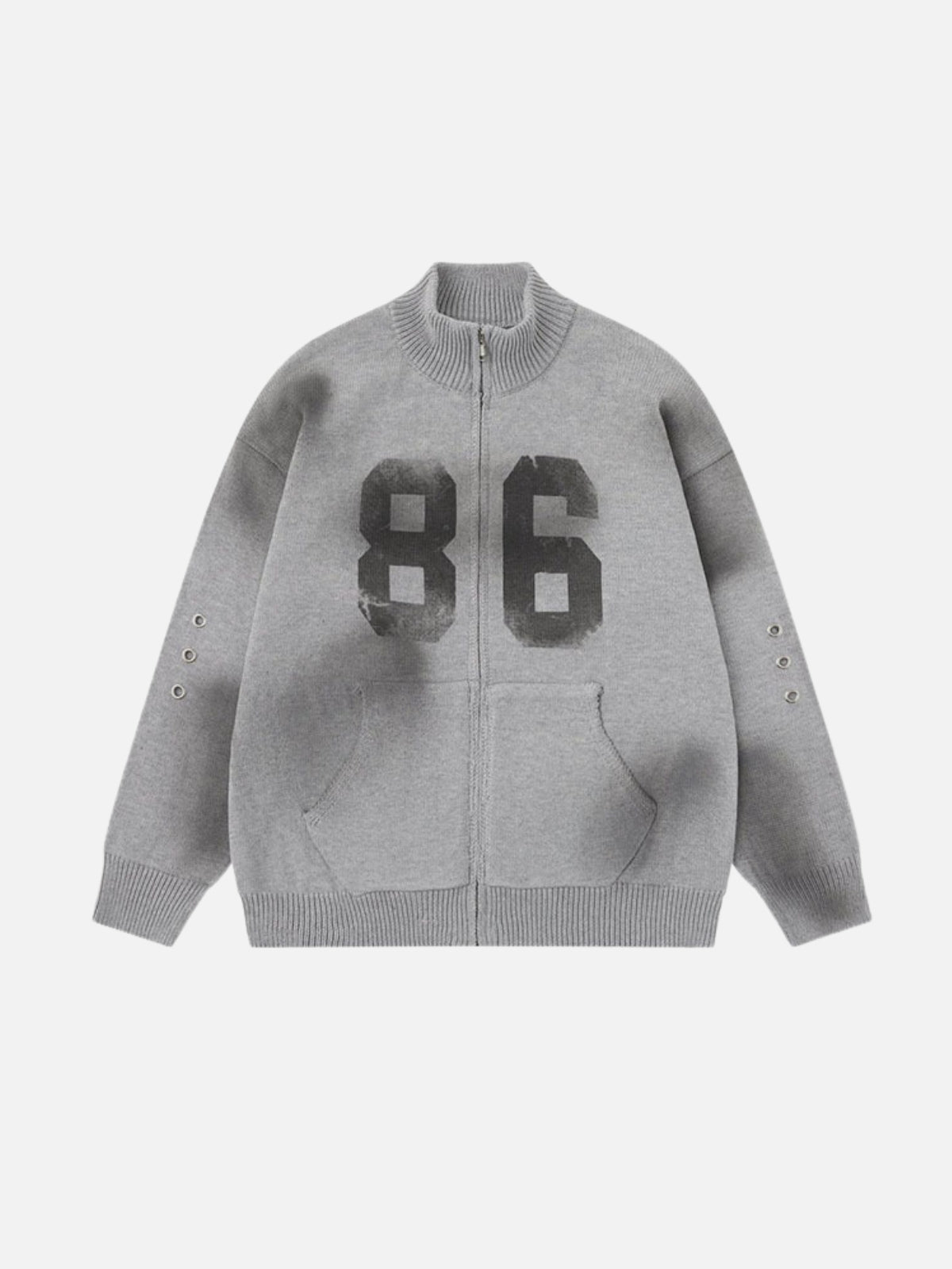 VARSIX – Oversized Print Zip Up Hoodie Sweater