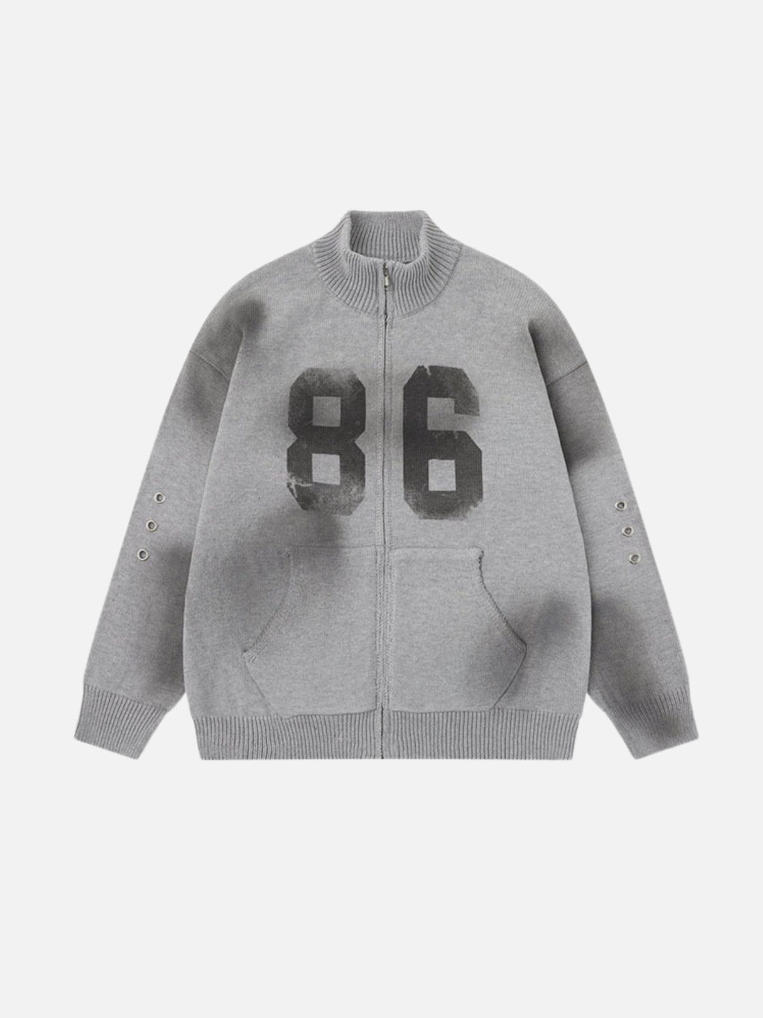 VARSIX – Oversized Print Zip Up Hoodie Sweater