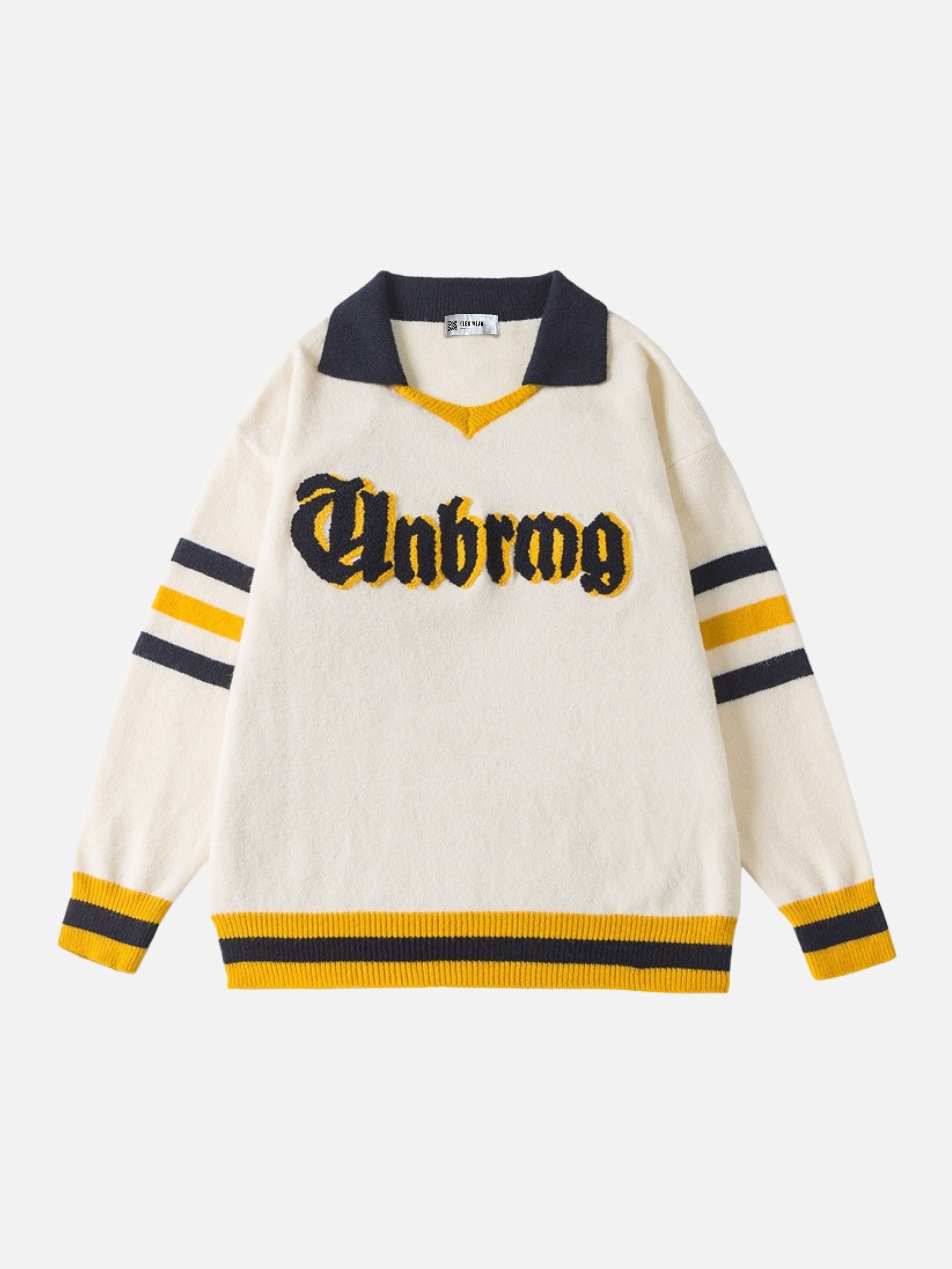 CHNBRMG - Oversized Graphic Sweater Jersey White | TEENWEAR.EU