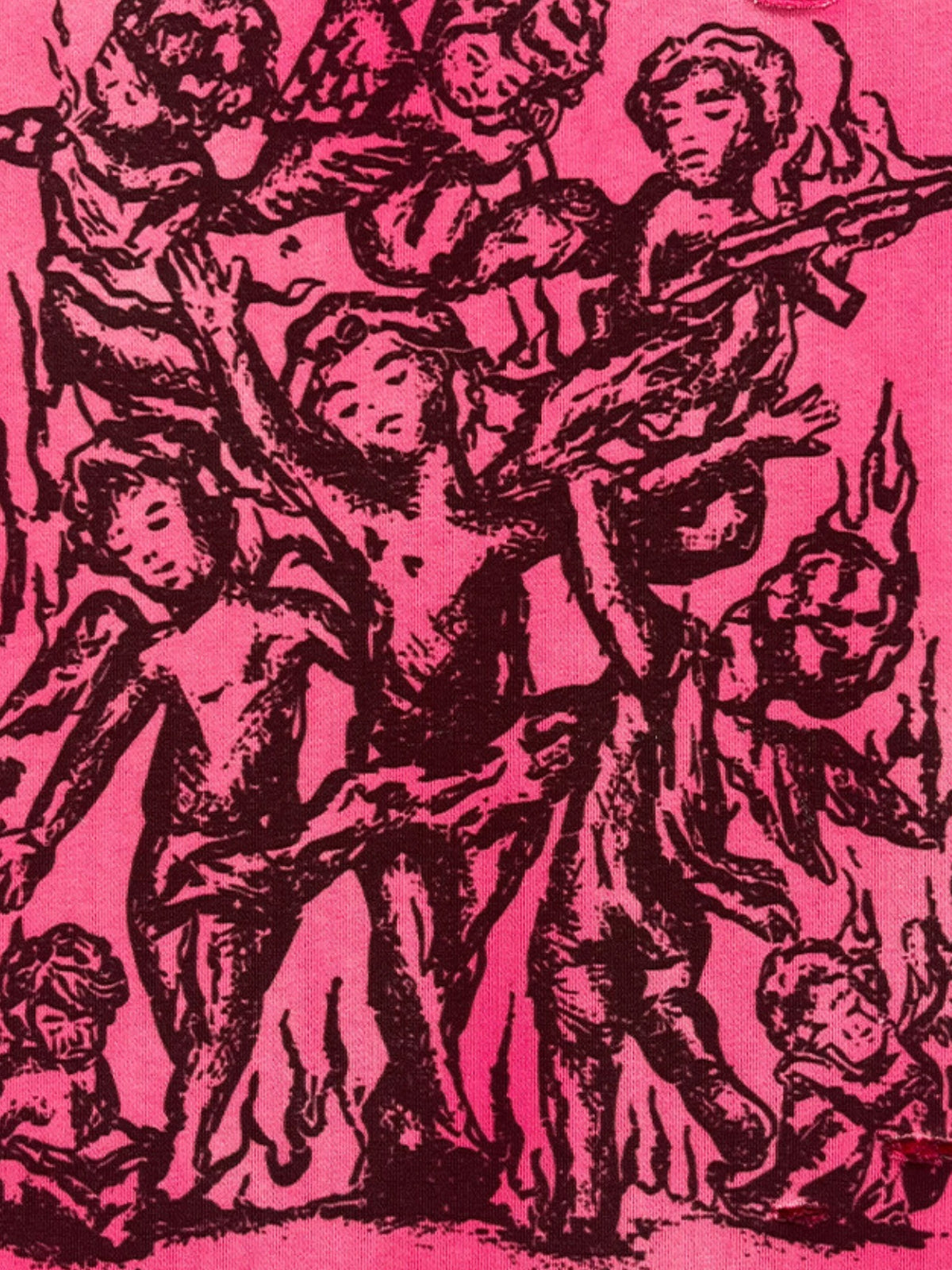 STATUES - Oversized Cropped Print Hoodie | TEENWEAR.EU