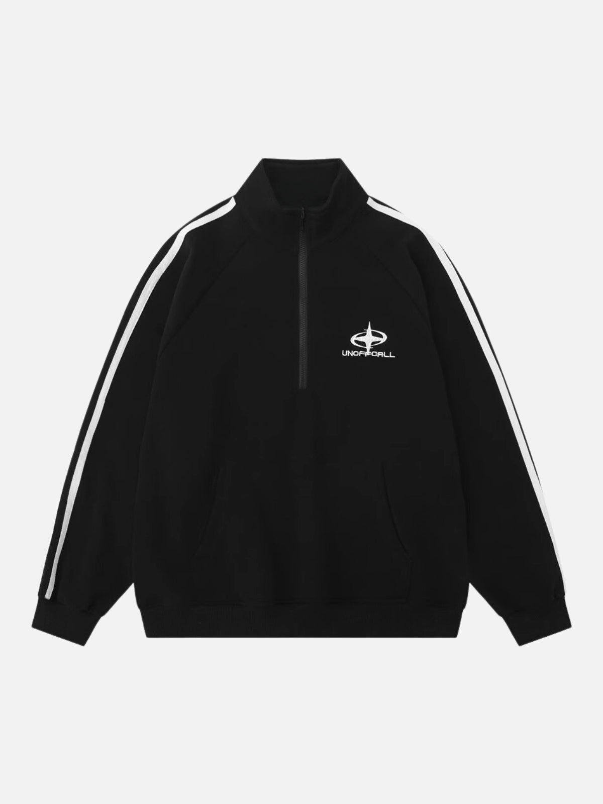 UNOFCALL - Oversized Print Hooded Polo Shirt Black | TEENWEAR.EU