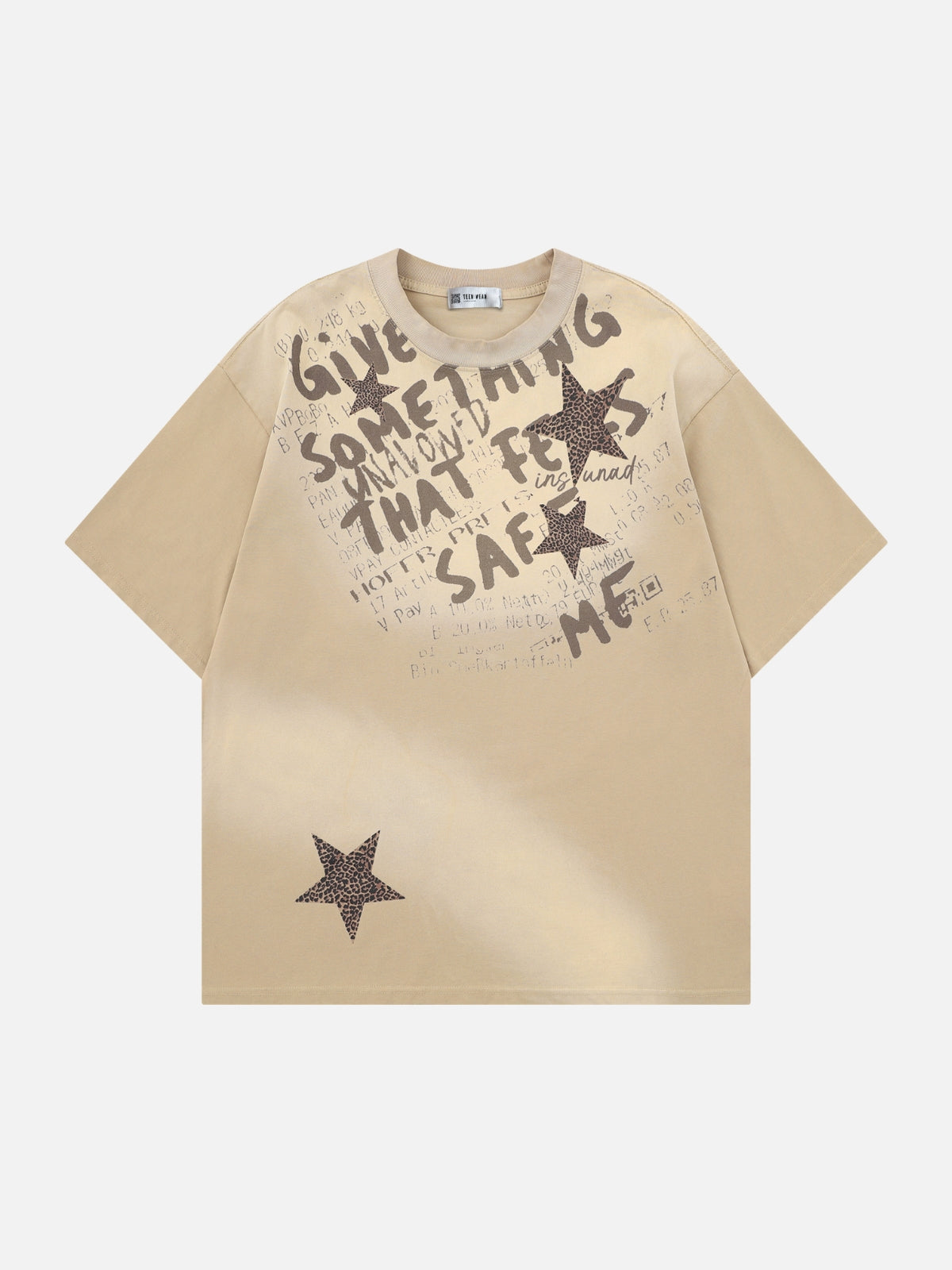GLAMOURY - Oversized Graphic T-Shirt Beige | Teenwear.eu