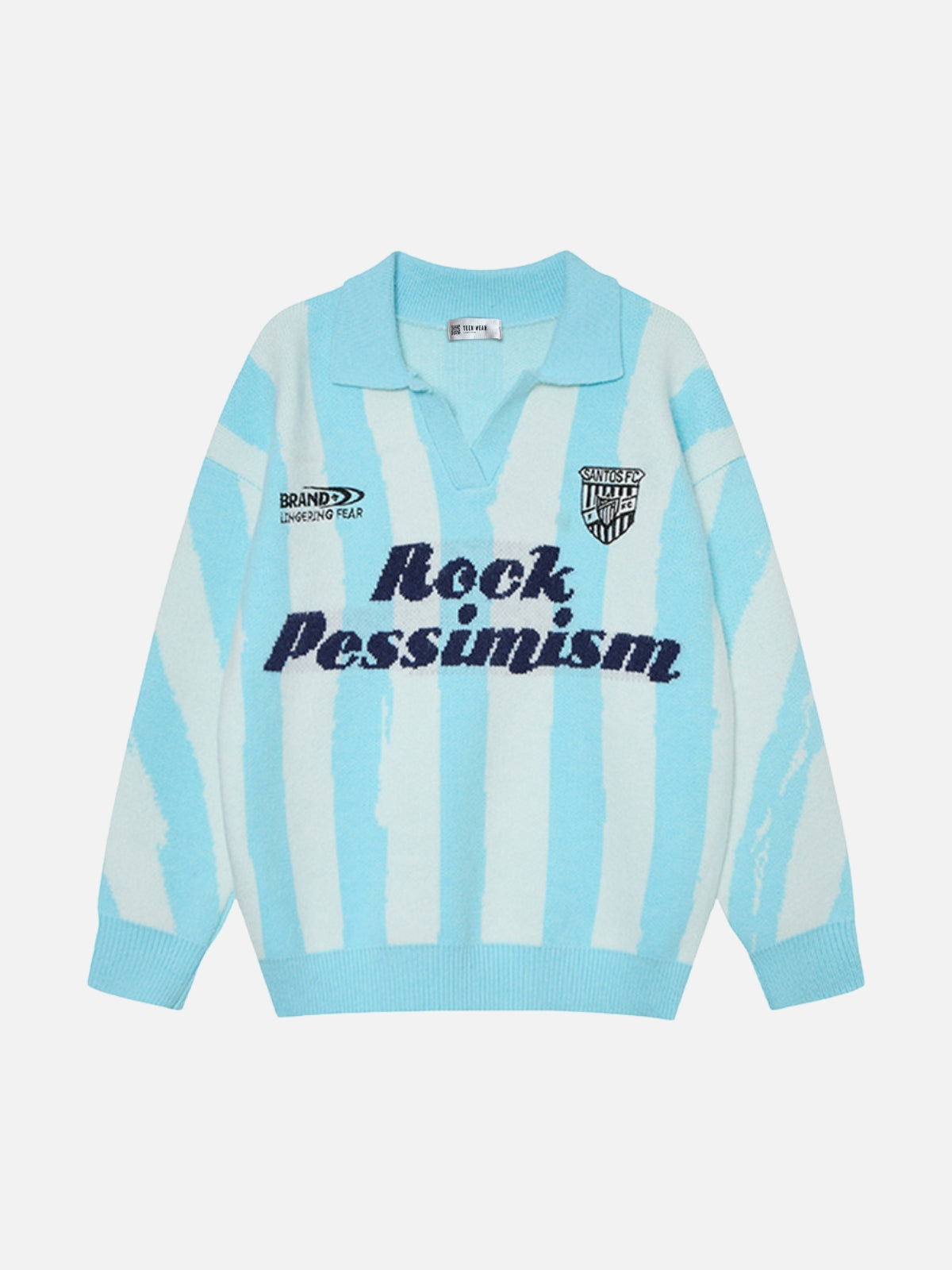 PESSIMISM – Oversized Graphic Polo Sweater