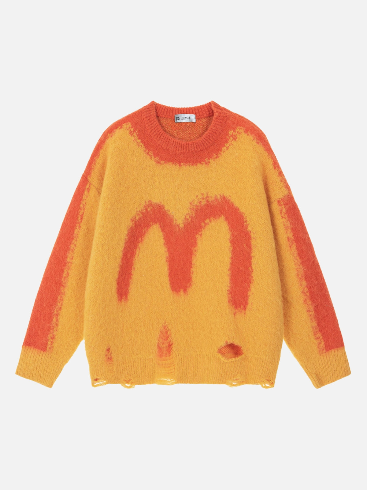 MELTIQ – Oversized Graphic Sweater Yellow | Teenwear.eu