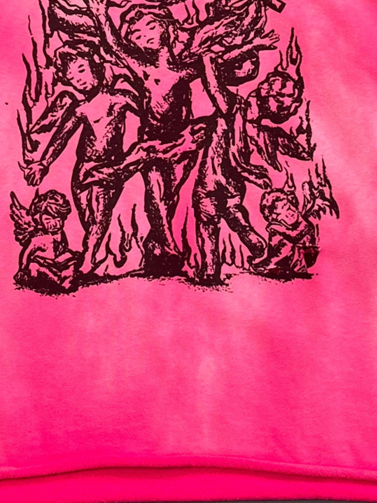 STATUES - Oversized Cropped Print Hoodie | TEENWEAR.EU