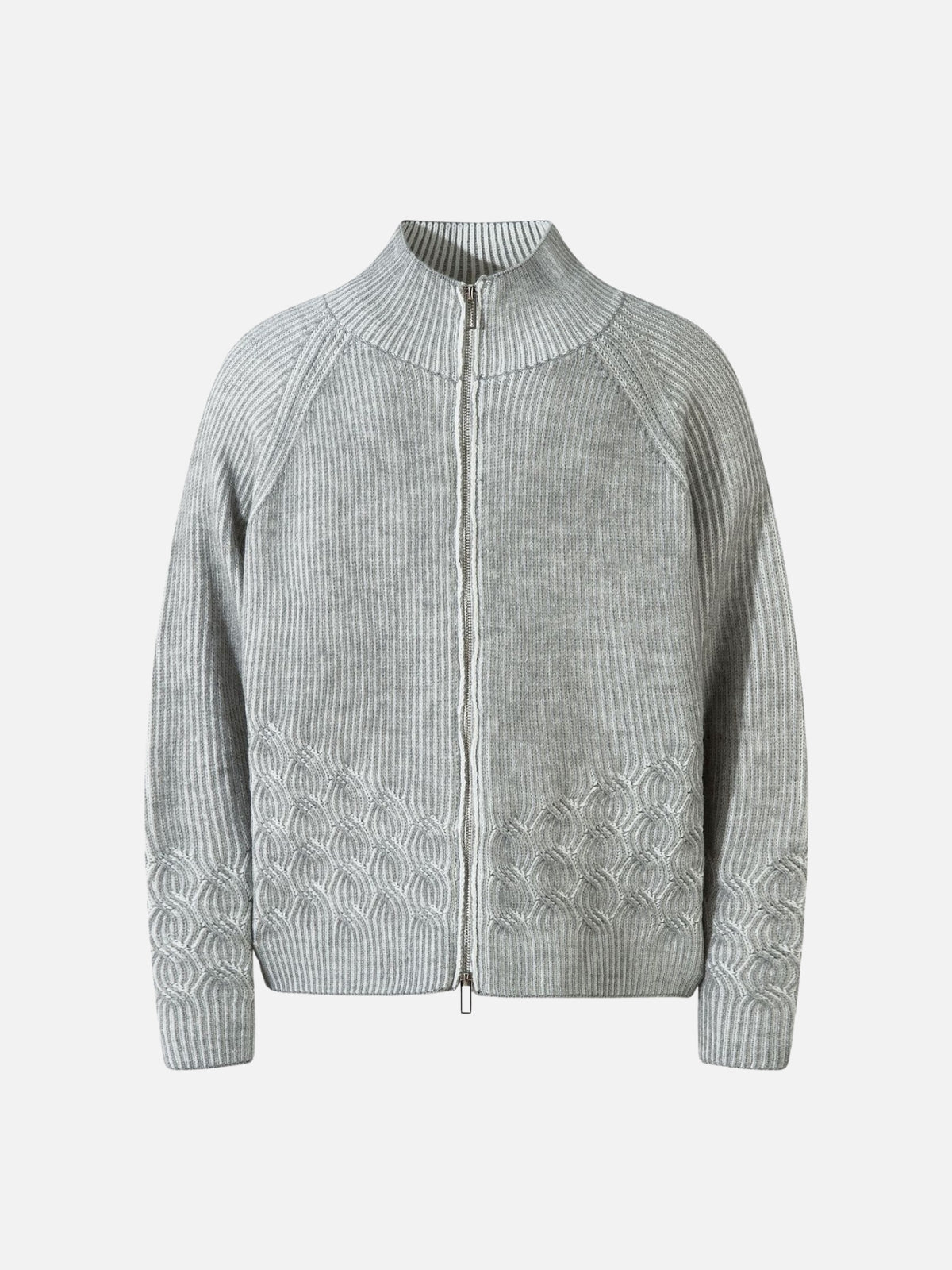 KIDRI - Oversized Basic Washed Zipper Sweater Grey | TEENWEAR.EU