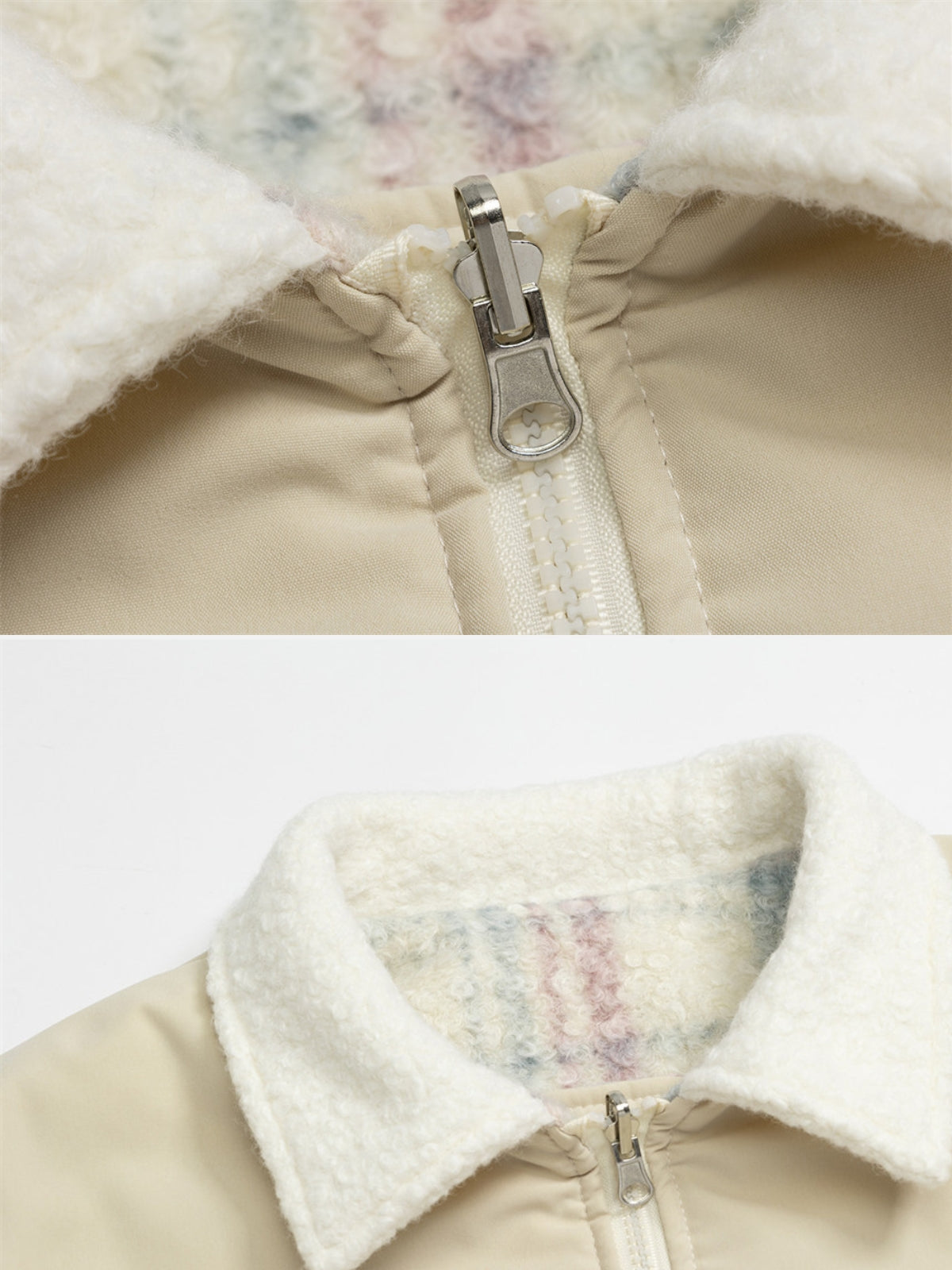 CREAMY - Sherpa Oversized Embroidered Jacket