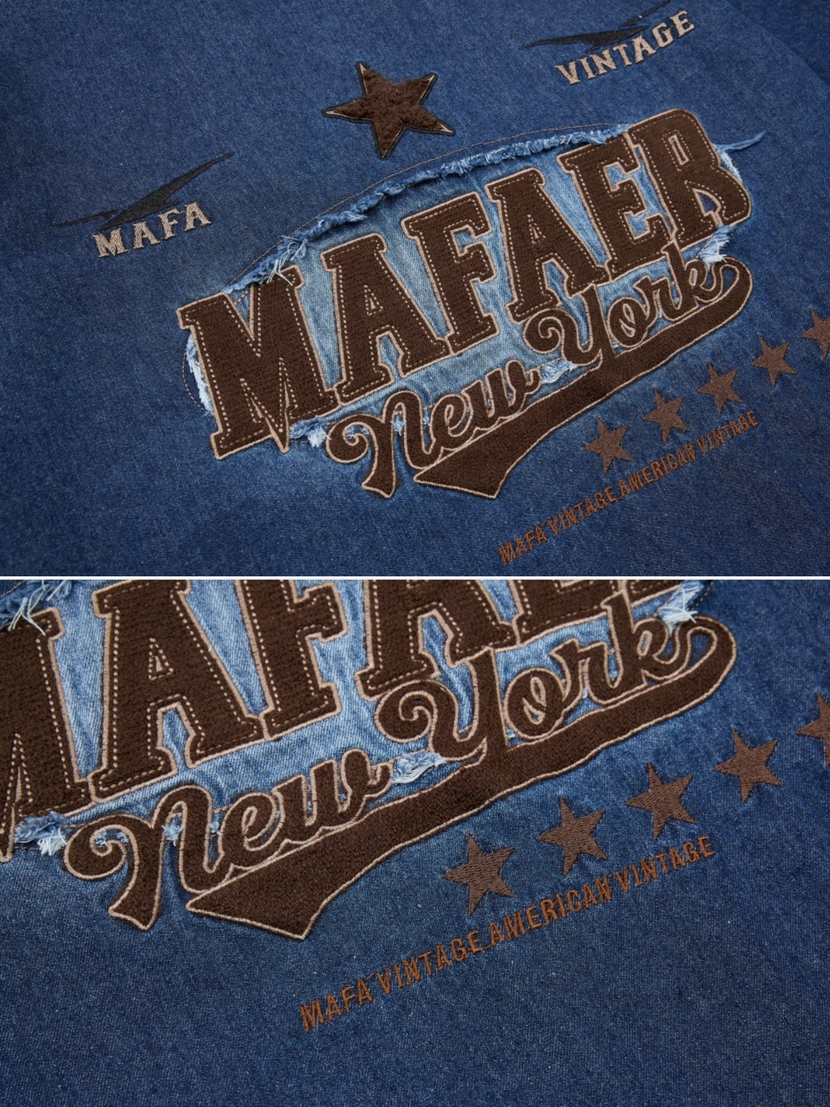 VINTAGES - Denim Oversized Embroidered T-Shirt | Teenwear.eu