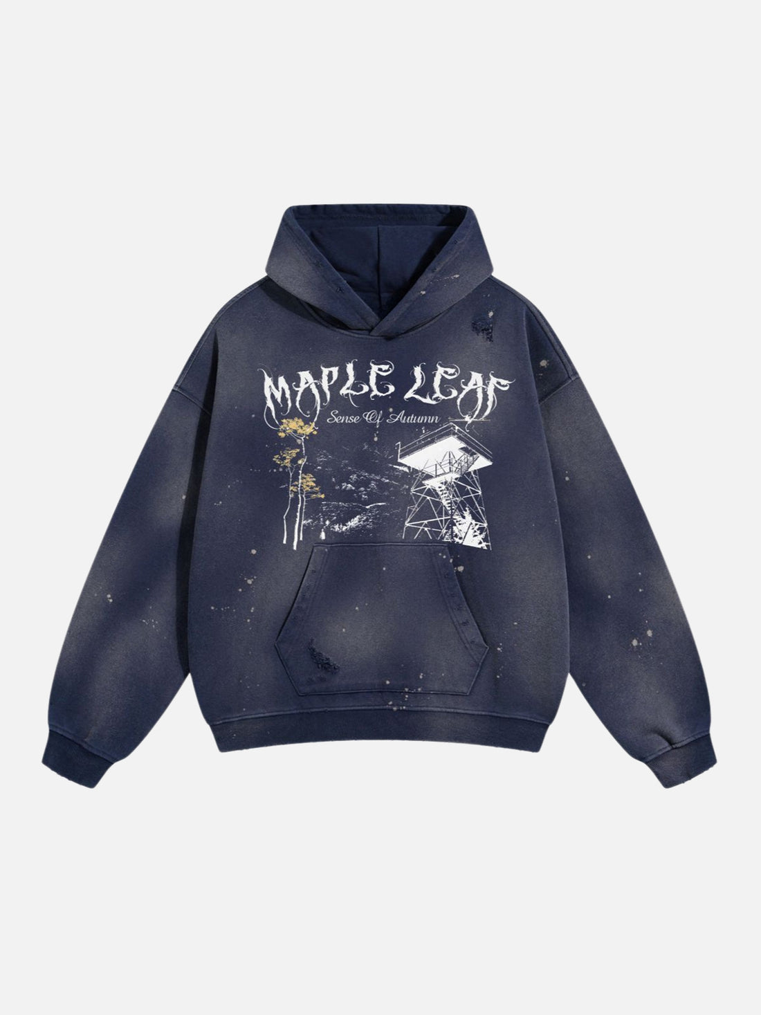 MAPLE - Oversized Print Hoodie Blue | TEENWEAR.EU