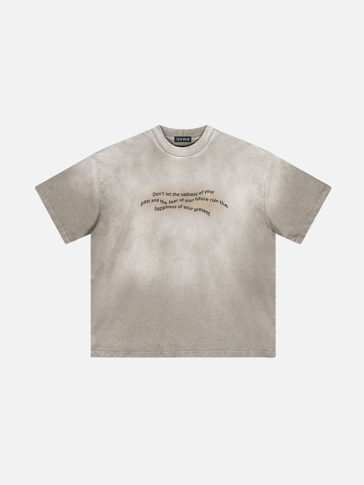QUOTES - Oversized Print T-Shirt Beige | TEENWEAR.EU