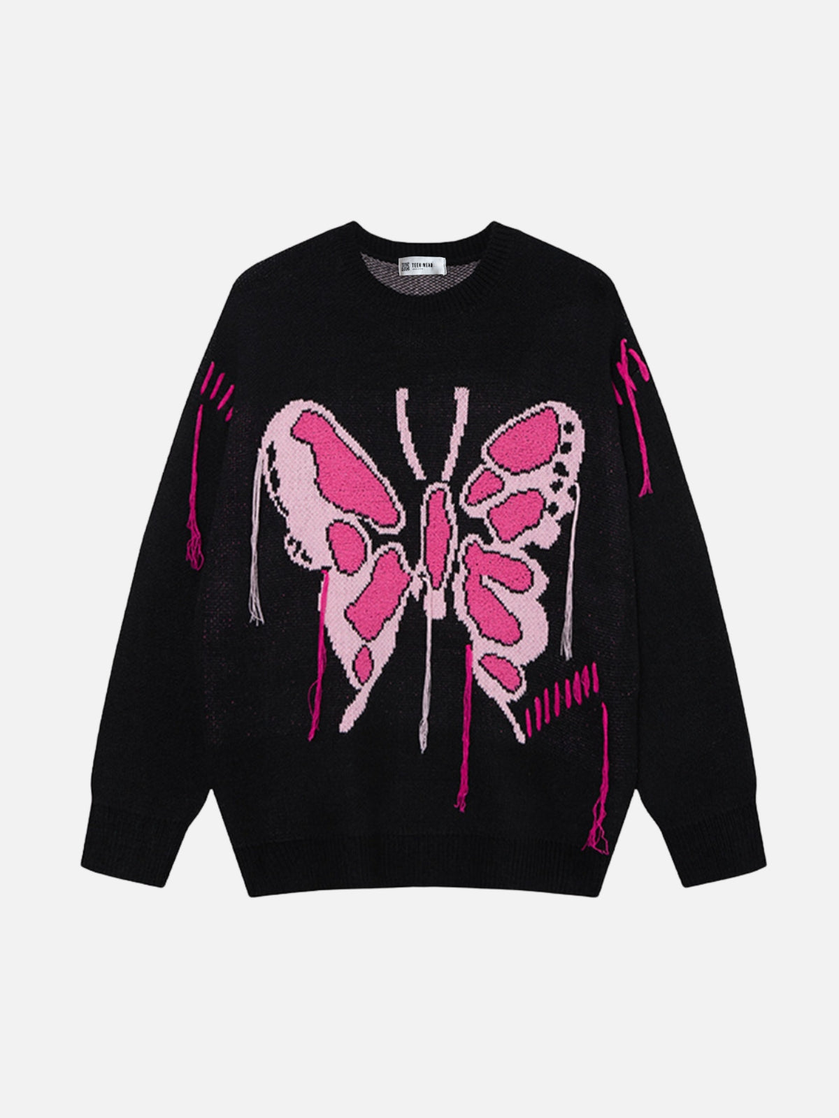 FLUTTRA – Oversized Graphic Sweater Black | Teenwear.eu