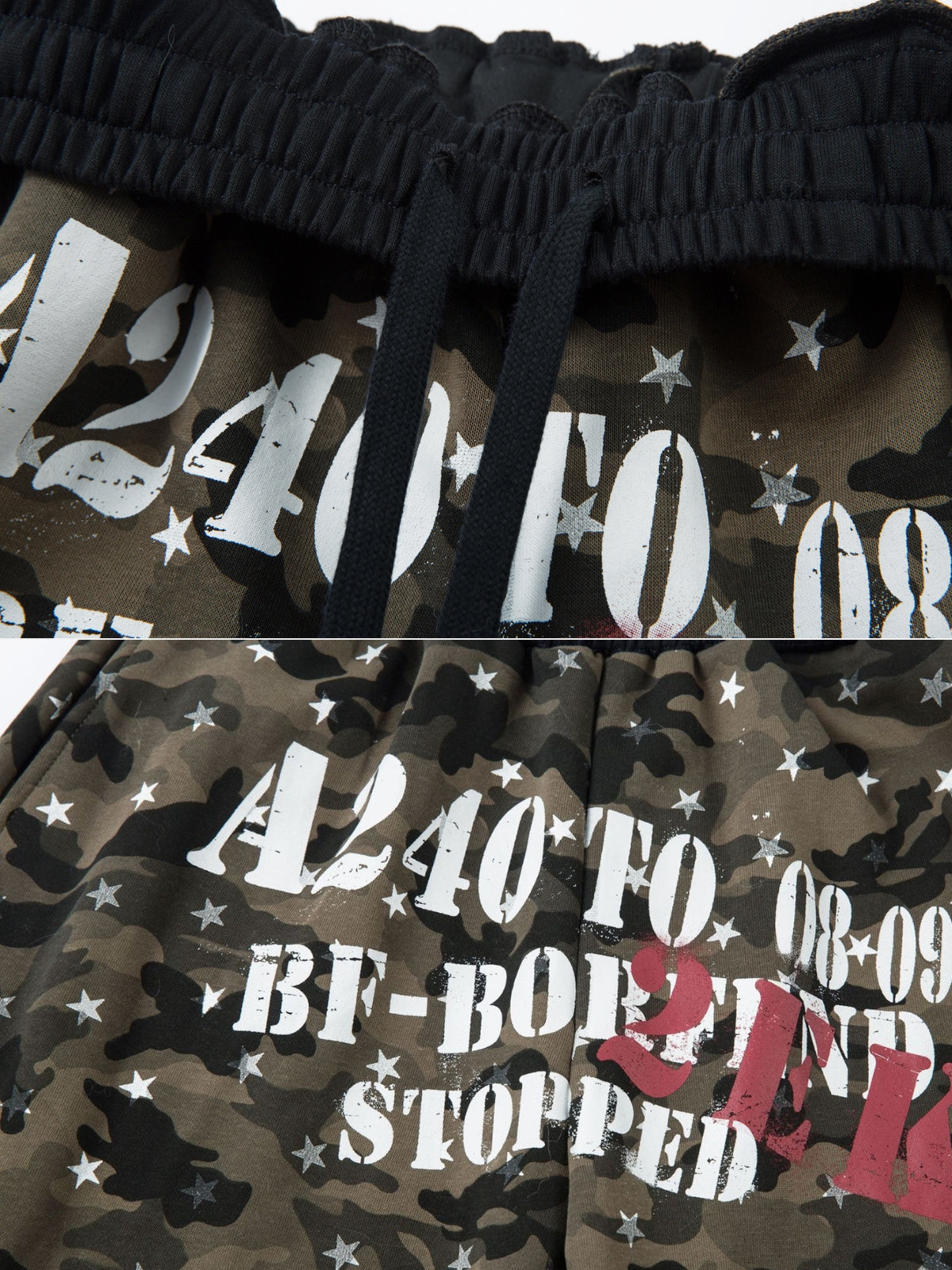 GANGIEZ - Loose Graphic Camo Sweatpants | Teenwear.eu