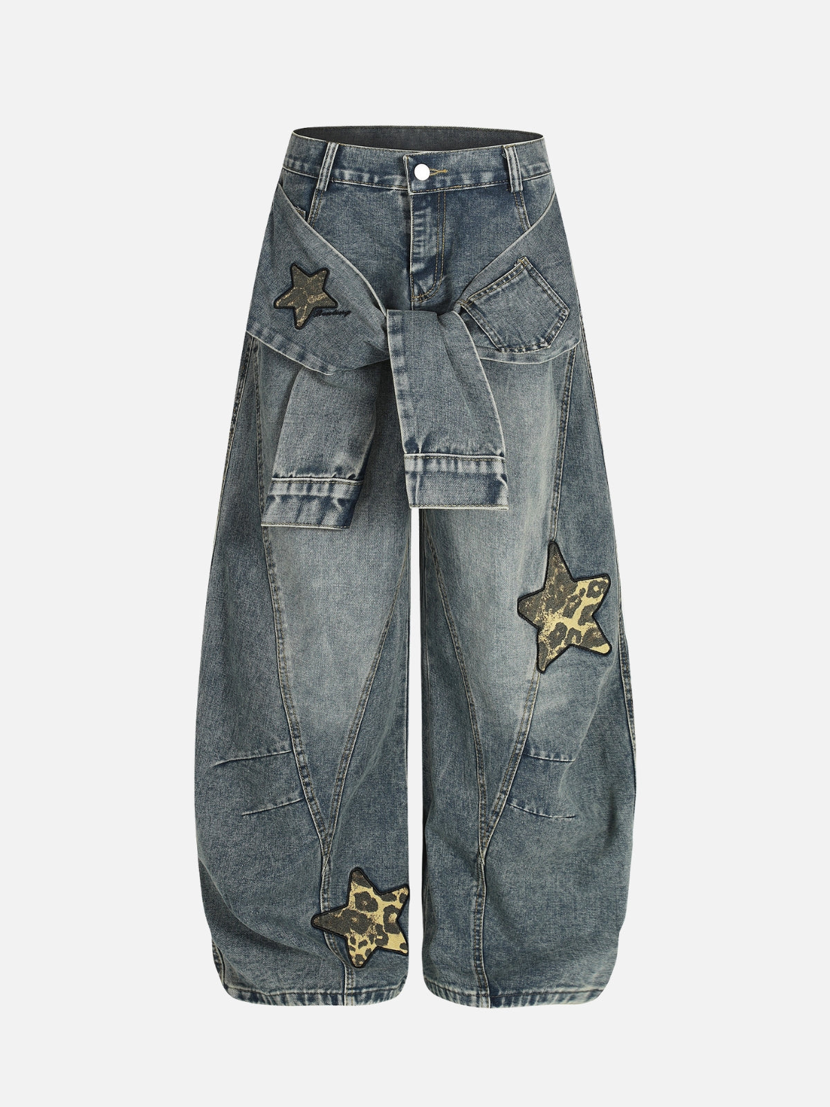WRAPSY – Baggy Embroidered Jeans