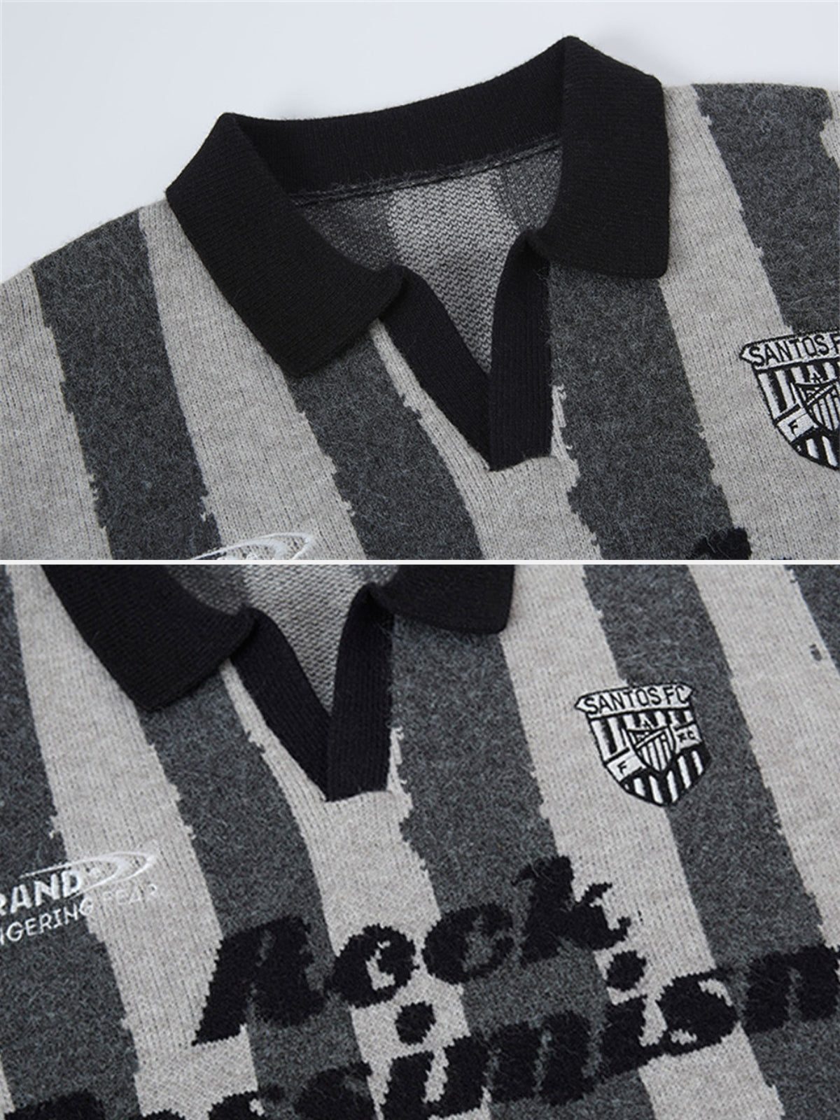 PESSIMISM – Oversized Graphic Polo Sweater