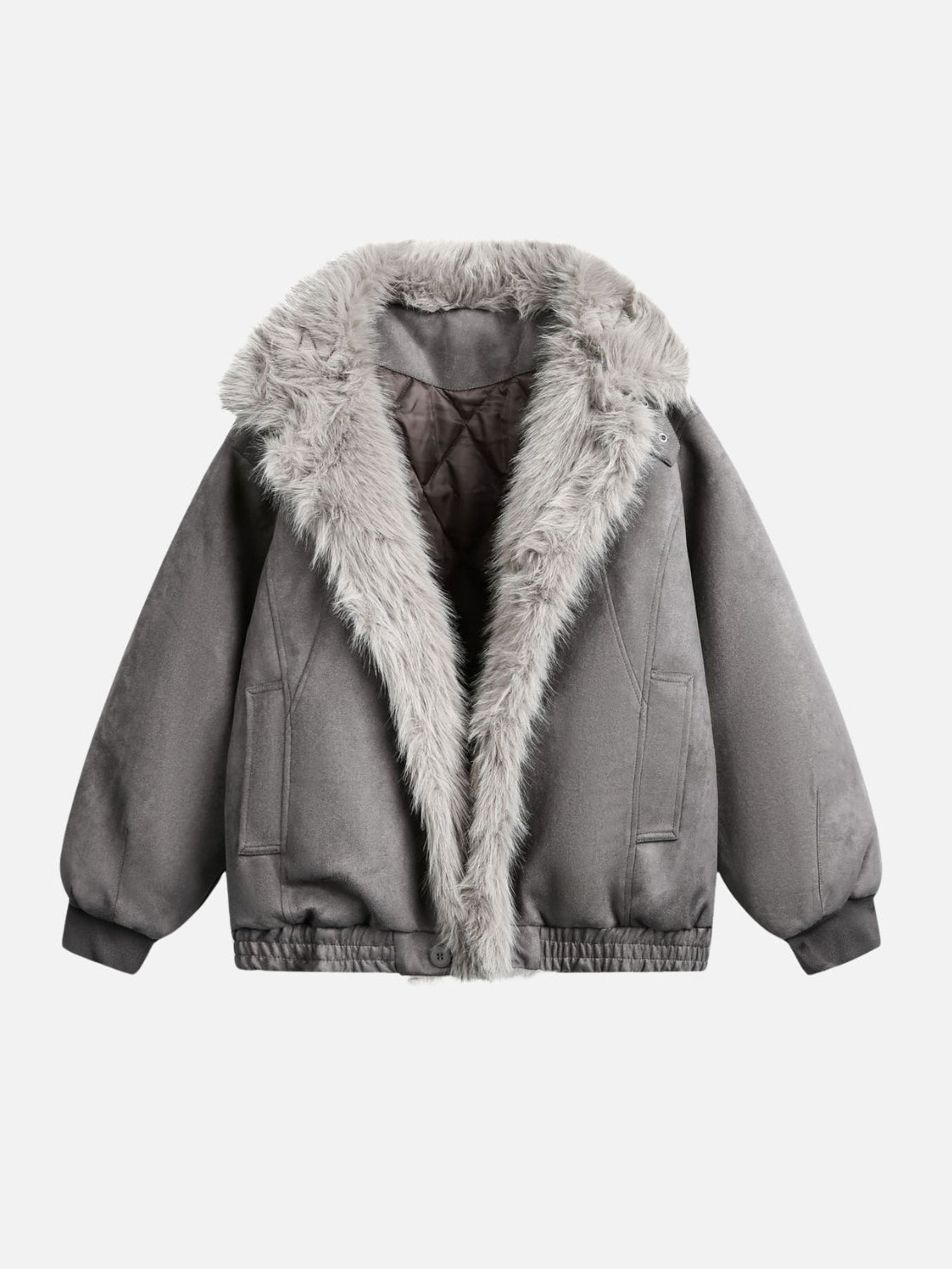 FROZZY – Oversized Basic Sherpa Jacket Grey | Teenwear.eu