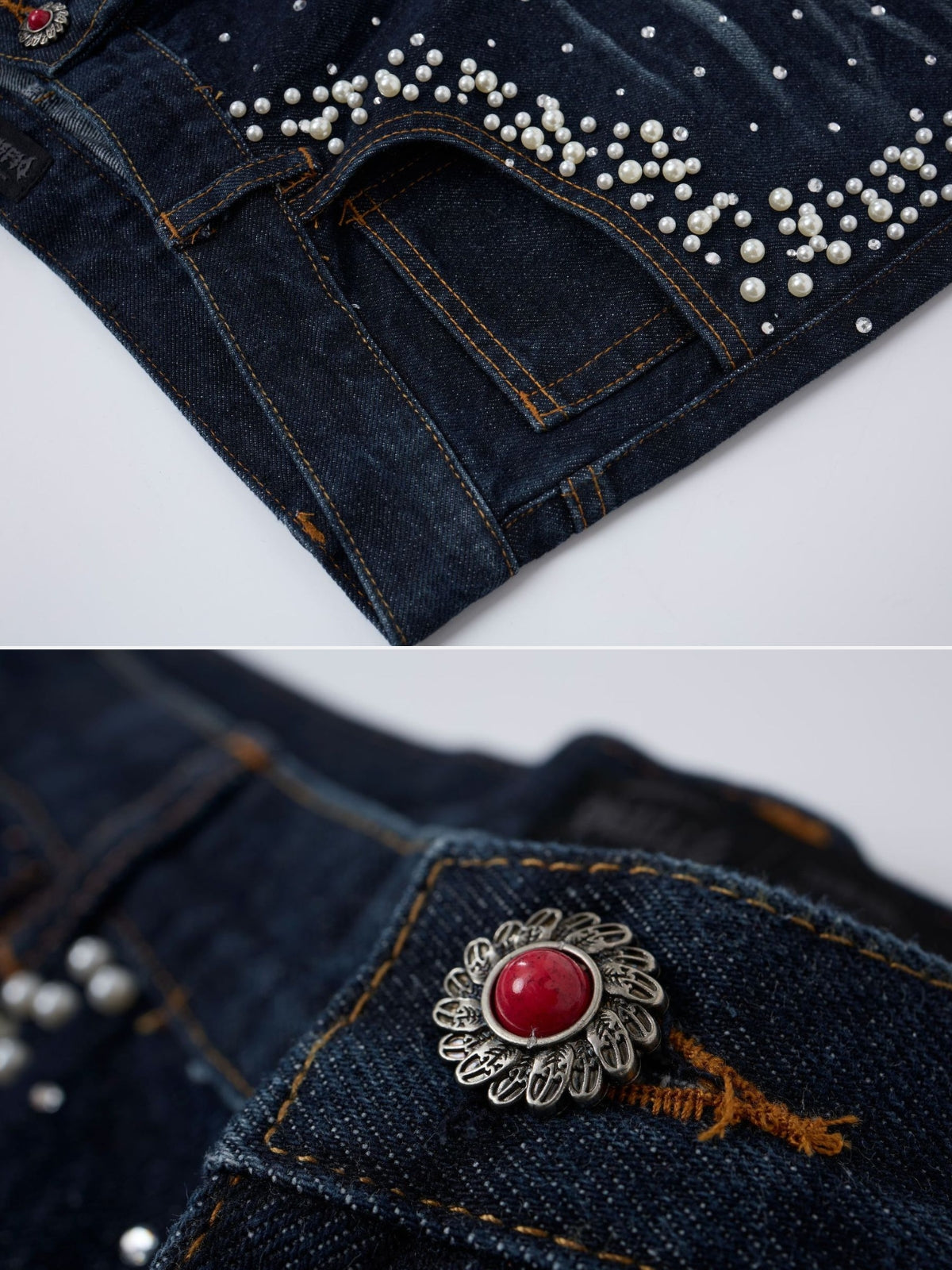 DIAMONDO - Baggy Rhinestone Denim Shorts | Teenwear.eu