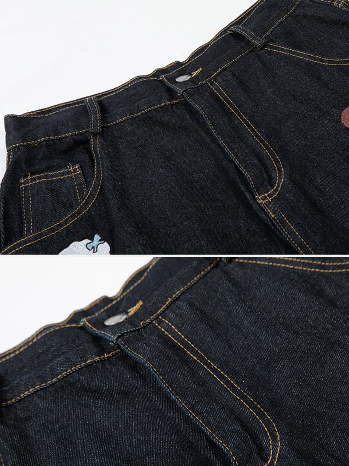 CHILISH - Baggy Denim Embroidered Jorts | Teenwear.eu