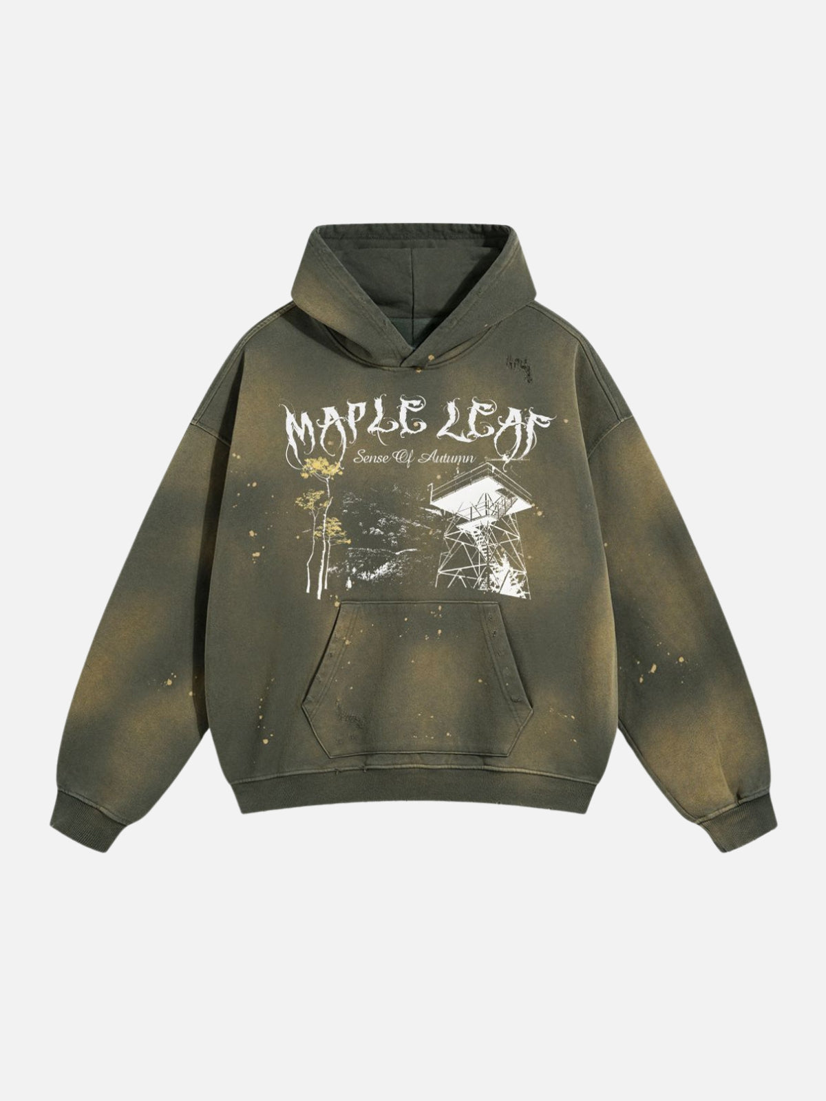 MAPLE - Oversized Print Hoodie Green | TEENWEAR.EU