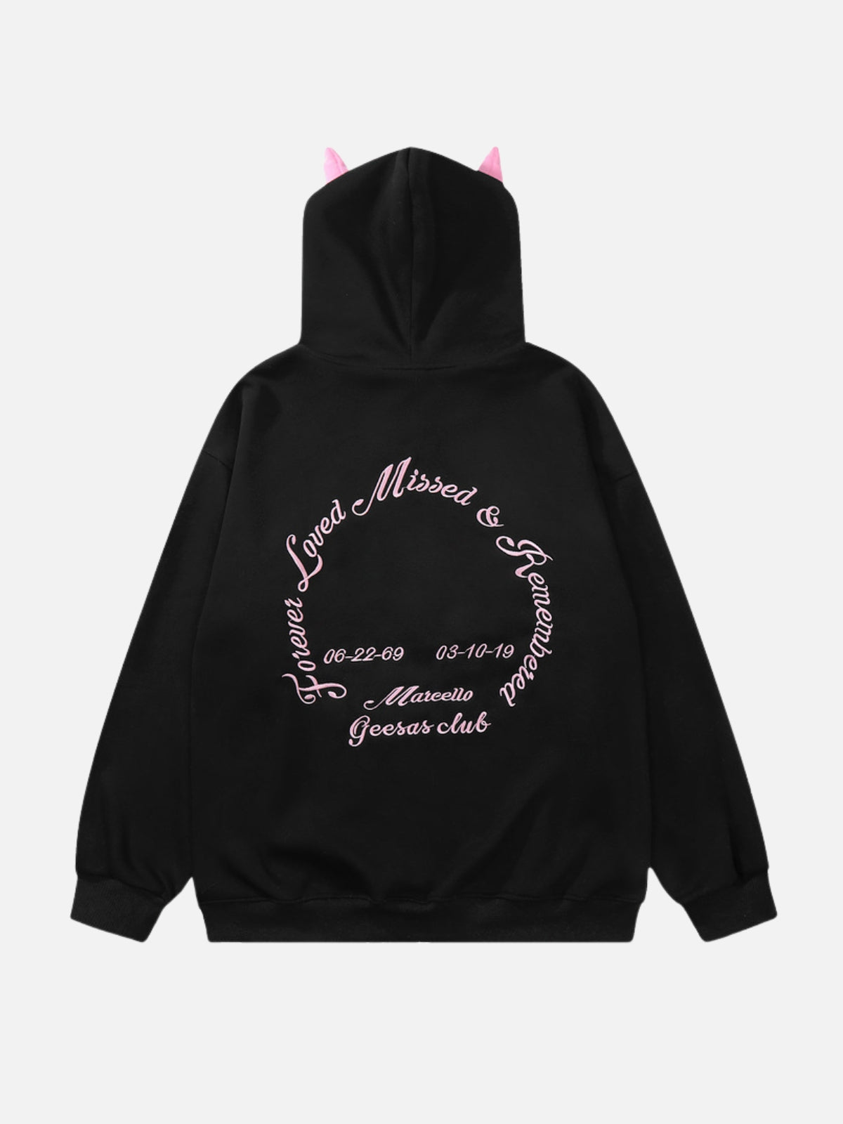 GEESAS - Oversized Embroidered Zip Up Hoodie | TEENWEAR.EU