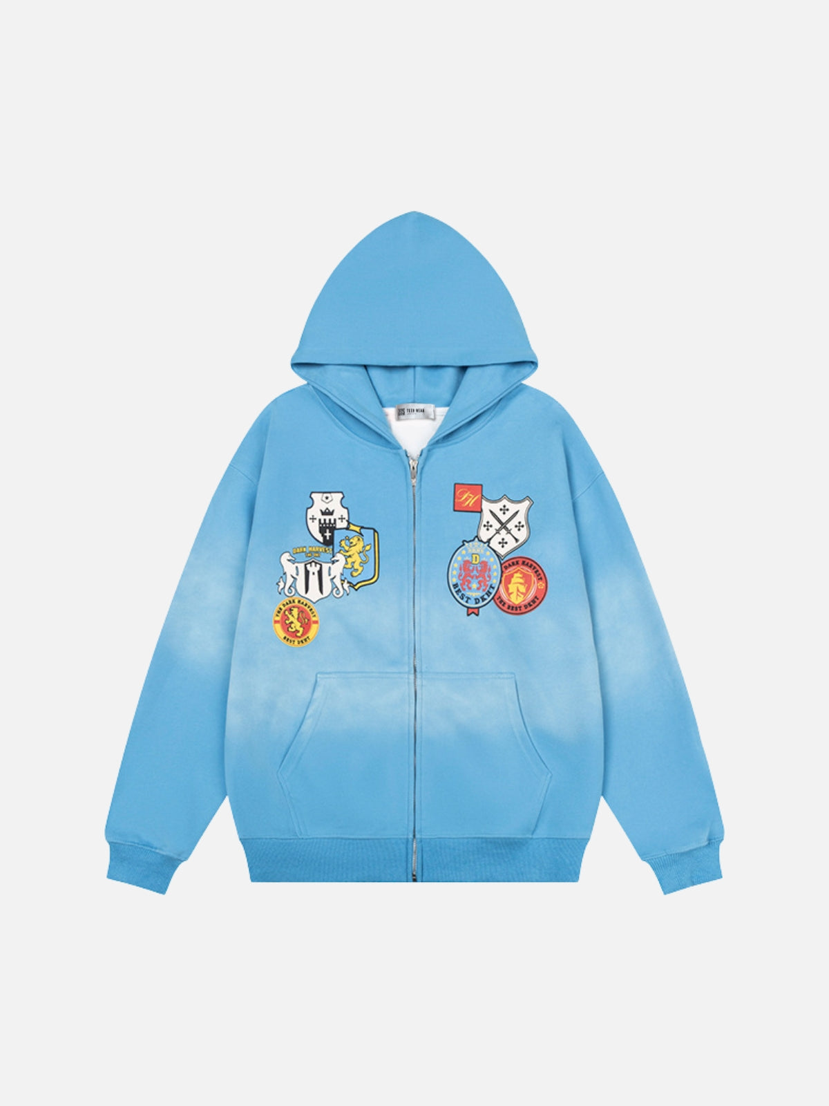 SHIELDY - Oversized Embroidered Zip Up Hoodie