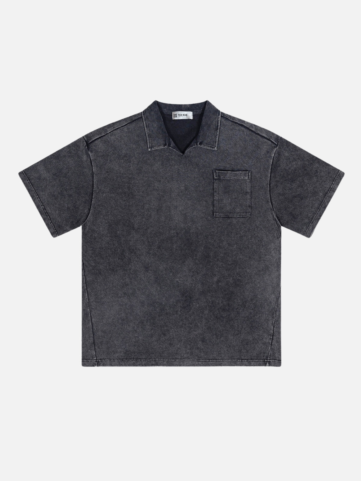 FADED - Oversized Basic Polo Shirt Black | TEENWEAR.EU