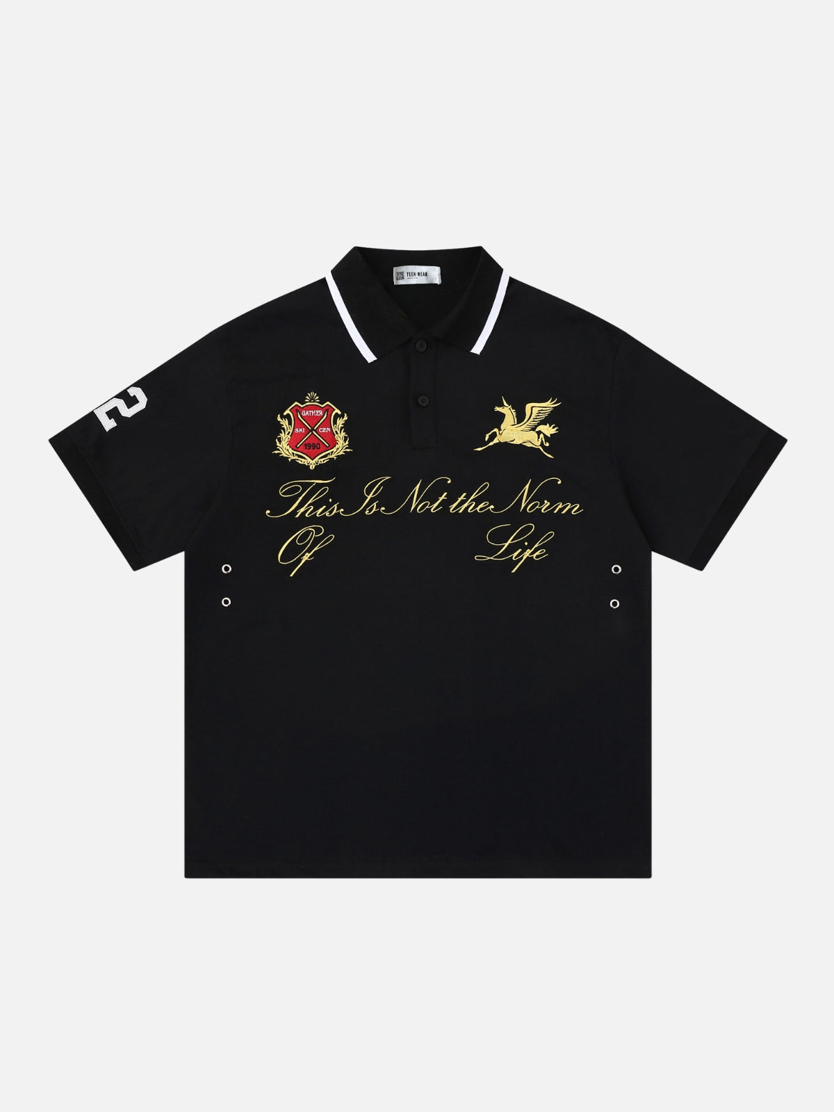 PEGASY - Graphic Polo Shirt Black | Teenwear.eu