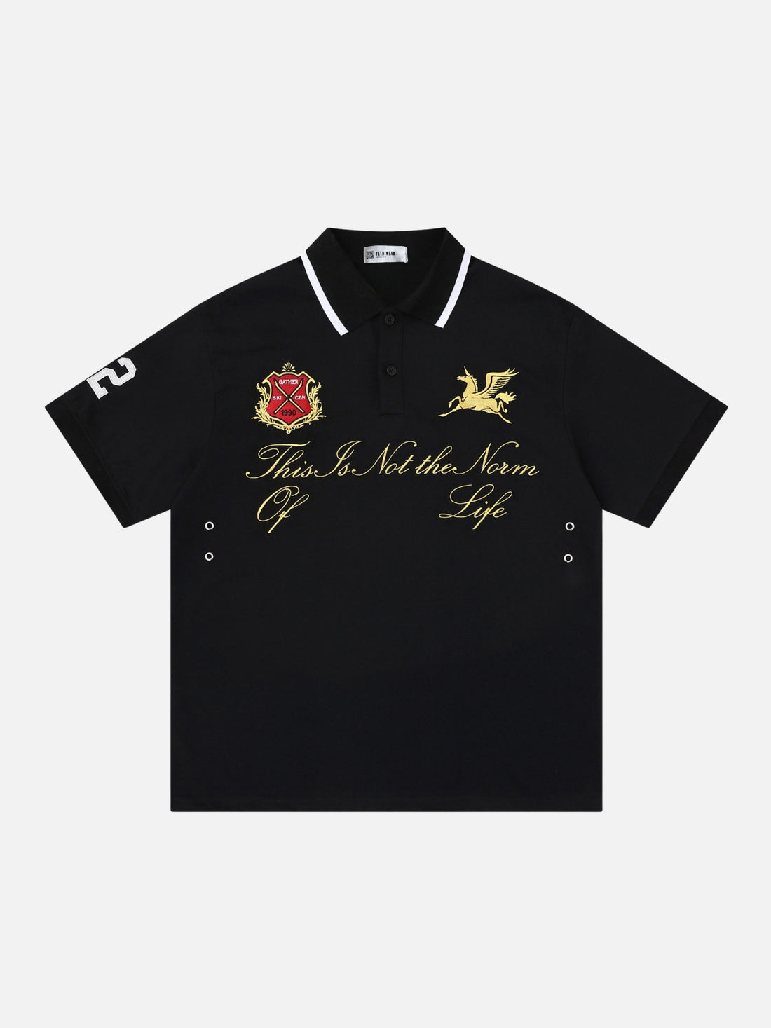 PEGASY - Graphic Polo Shirt Black | Teenwear.eu