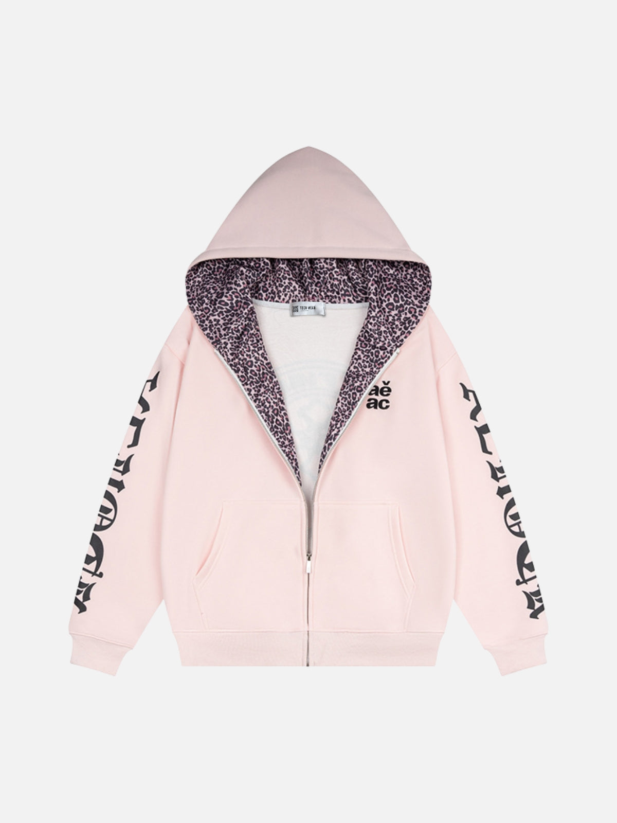 WILDER - Oversized Leopard Zip Up Hoodie