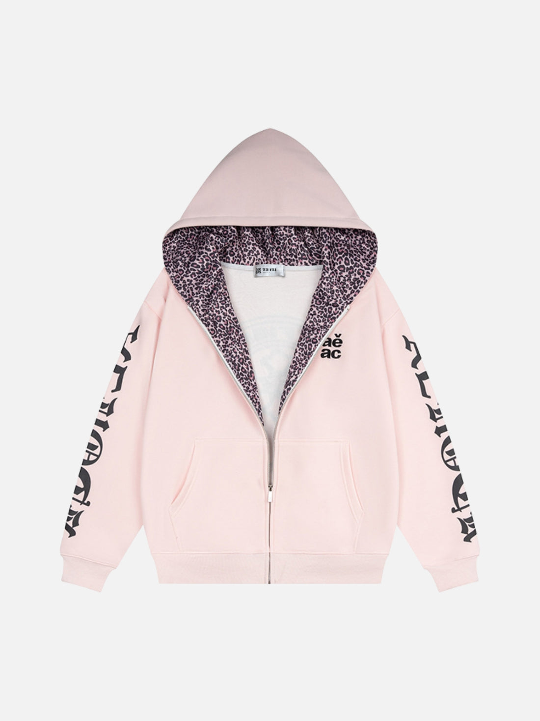 WILDER - Oversized Leopard Zip Up Hoodie