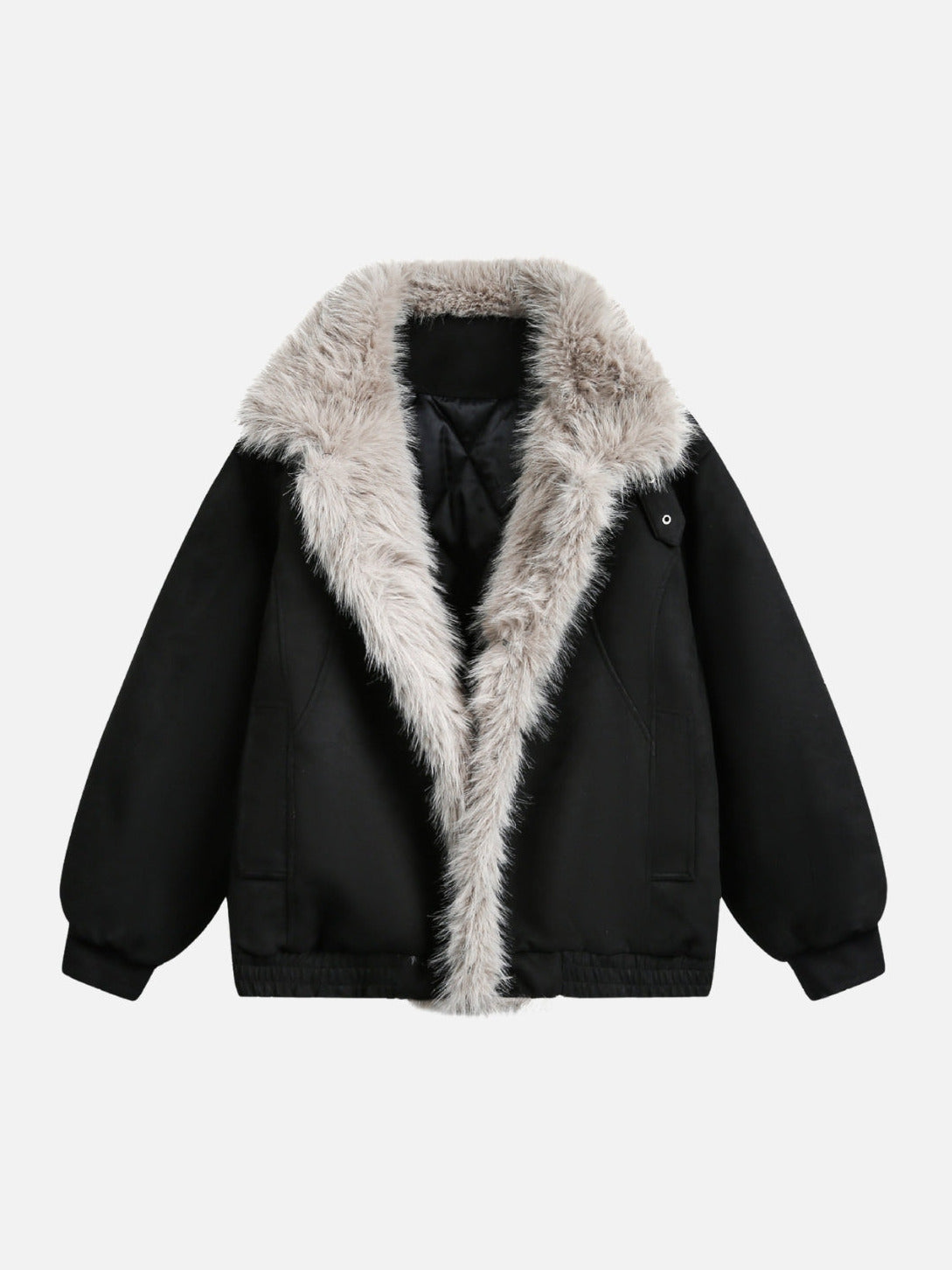 FROZZY – Oversized Basic Sherpa Jacket Black | Teenwear.eu