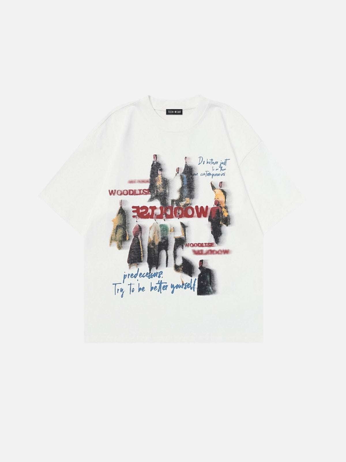 GAZE - Oversized Print T-Shirt White | TEENWEAR.EU