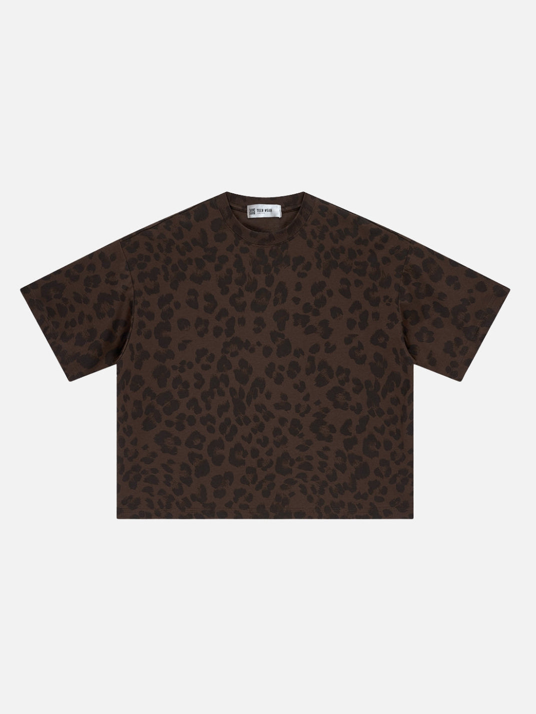 LEOZ- Boxy Fit Print T-shirt Brown | Teenwear.eu