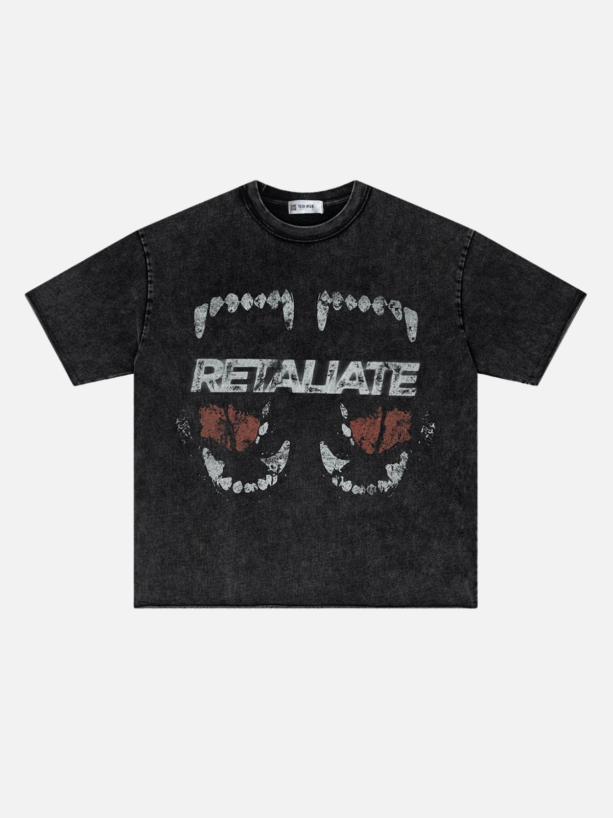 RETALIATE - Oversized Print Washed T-shirt Washed Black | TEENWEAR.EU