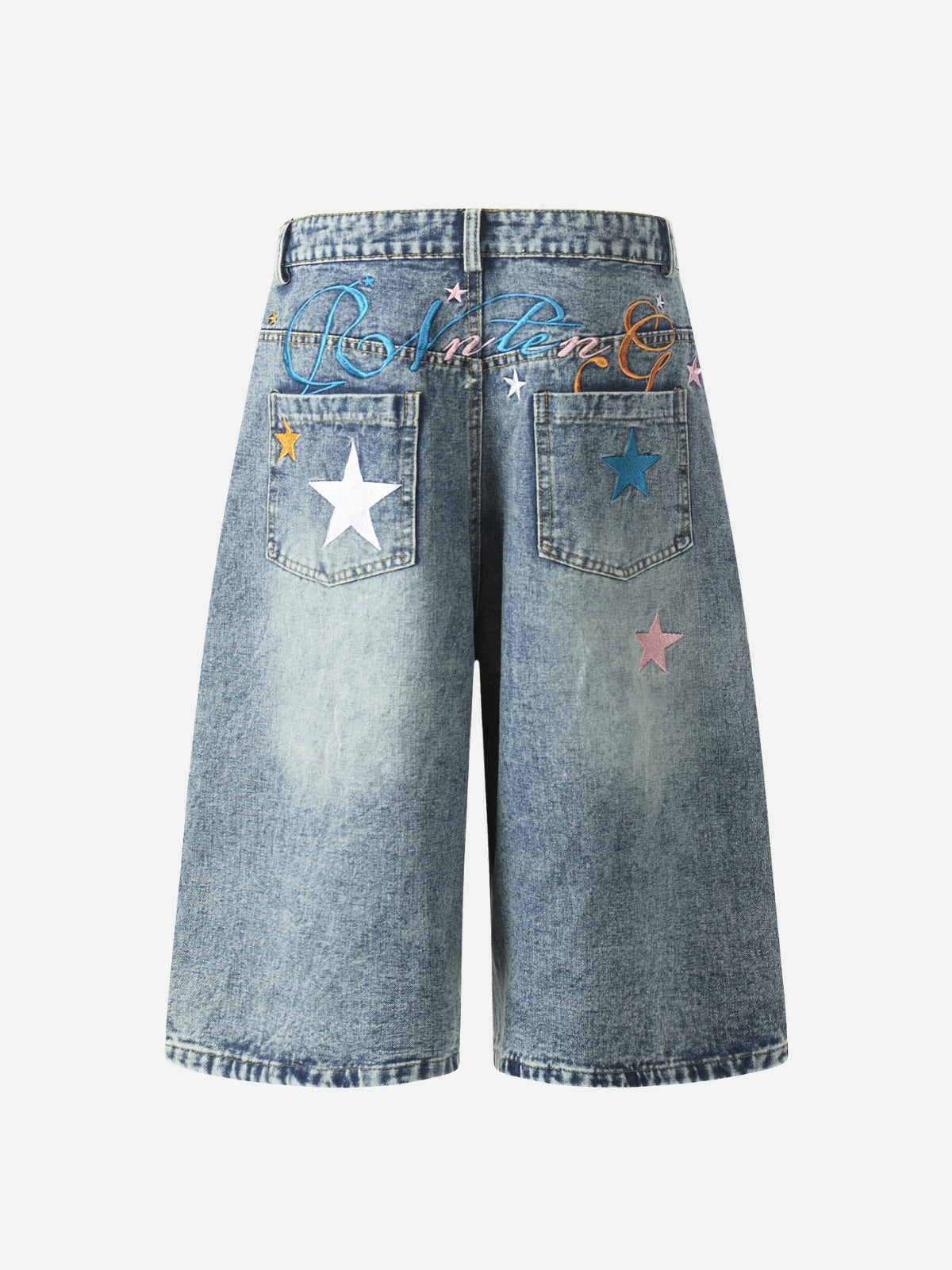 BOYNREN - Baggy Denim Graphic Jorts | Teenwear.eu