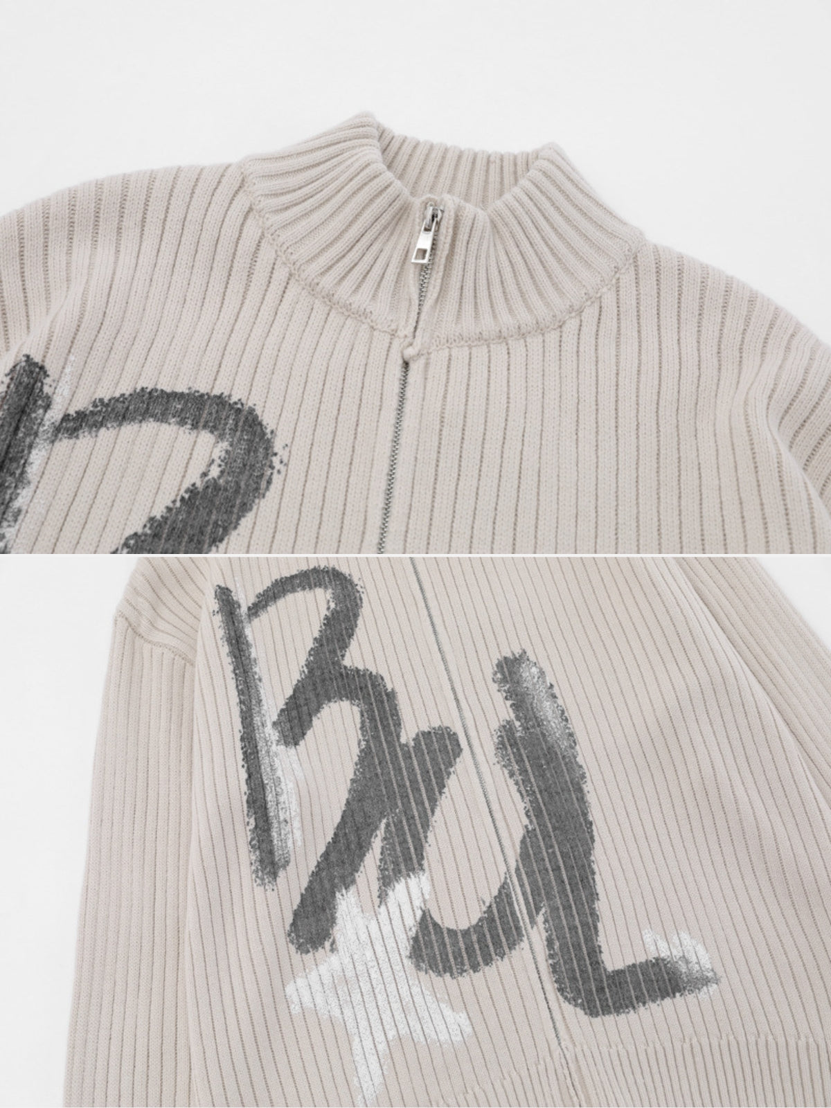 BU STAR - Oversized Graphic Zip Up Sweater | Teenwear.eu