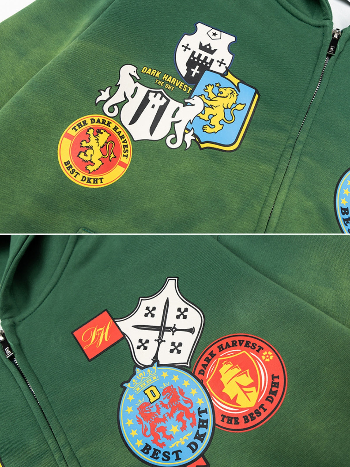 SHIELDY - Oversized Embroidered Zip Up Hoodie