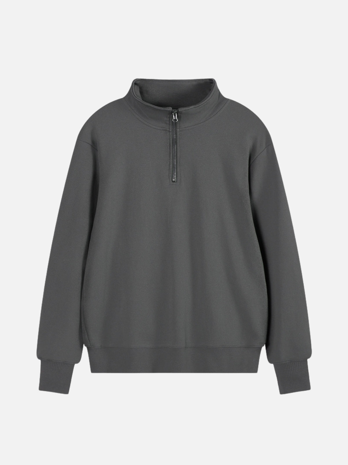 QUATER - Basic Zip Sweatshirt Dark Grey | TEENWEAR.EU