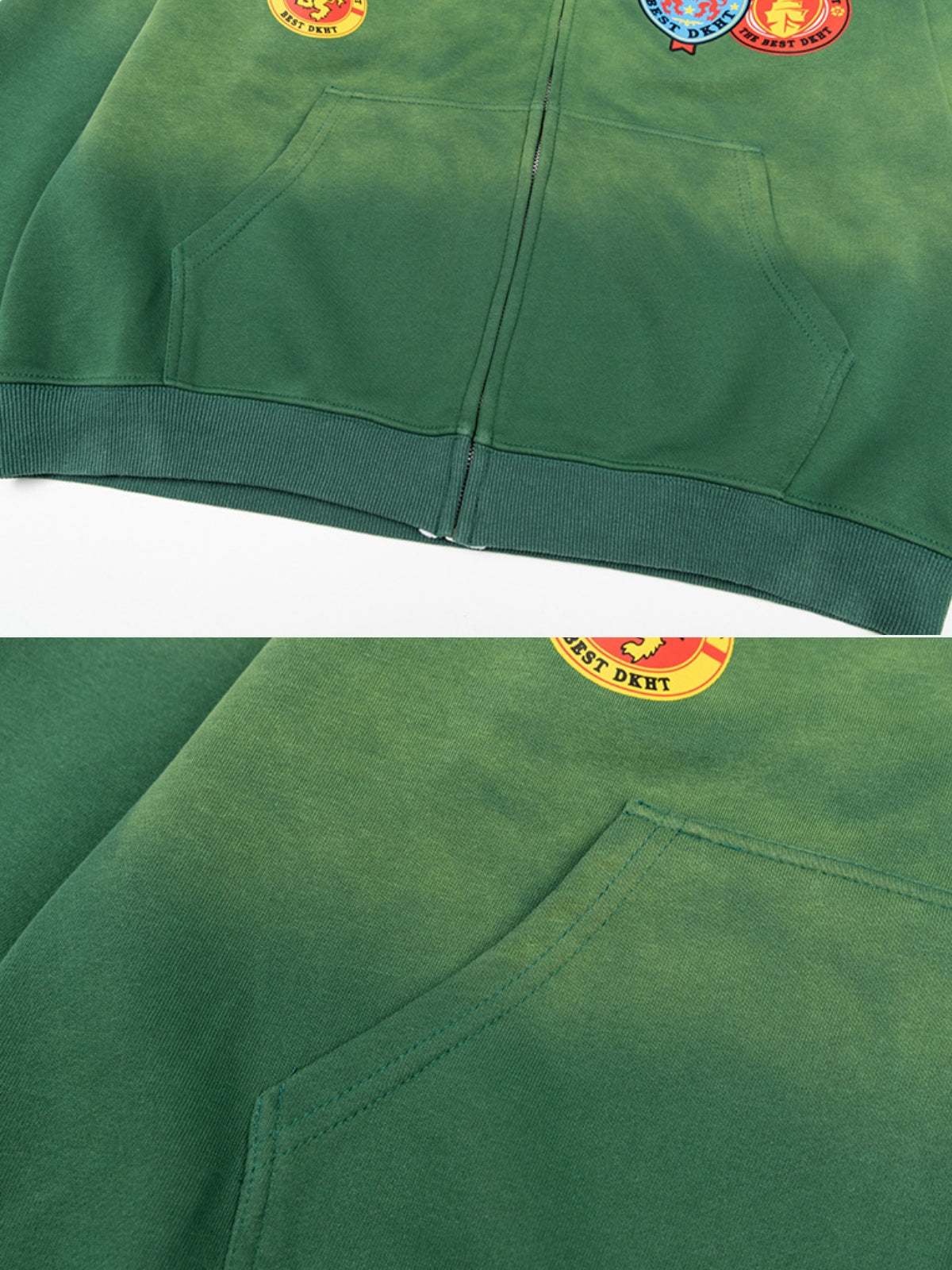 SHIELDY - Oversized Embroidered Zip Up Hoodie