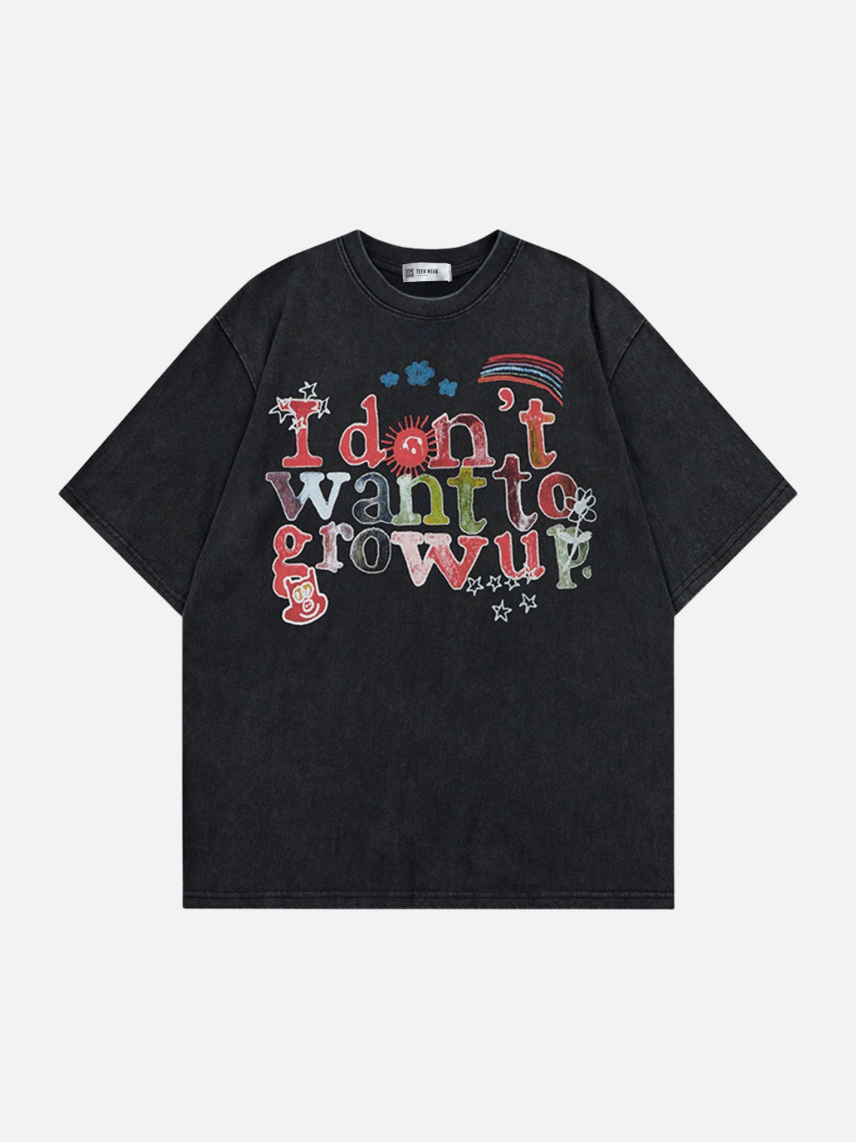 HIPPIE - Oversized Graphic T-Shirt Black | Teenwear.eu