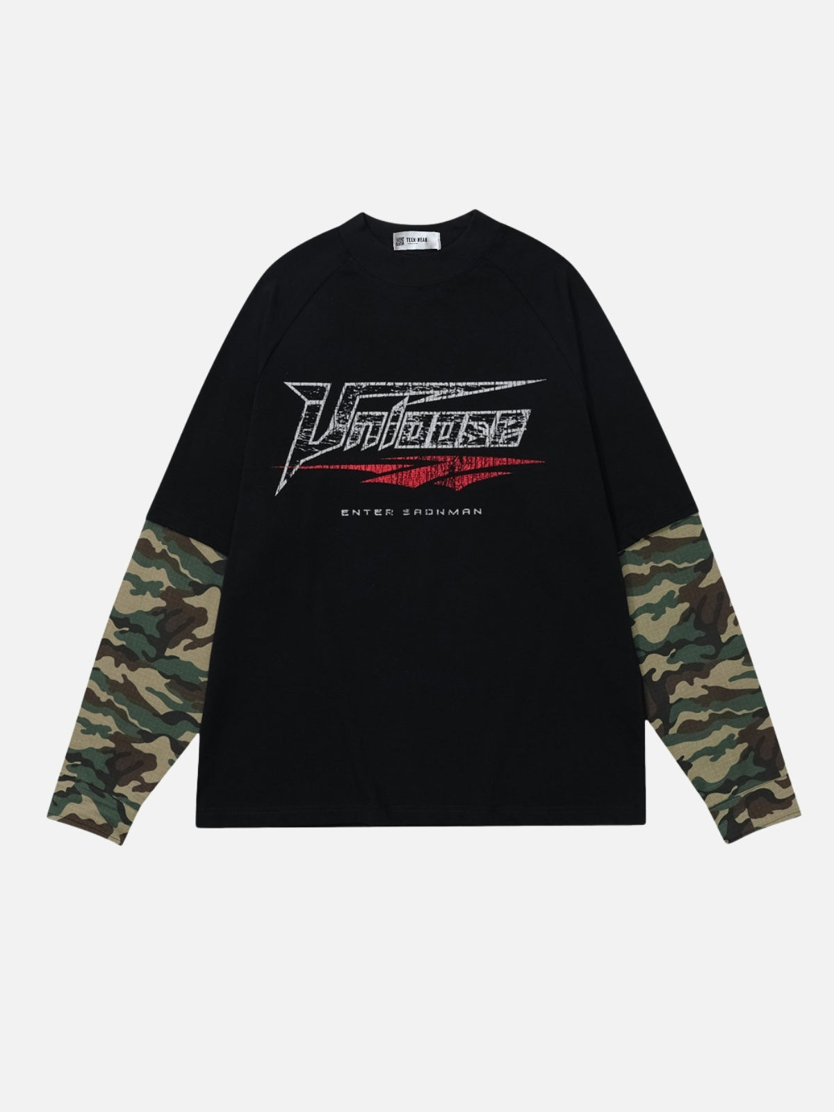 SADNMAN - Oversized Print Long Sleeved T-Shirt Black | TEENWEAR.EU