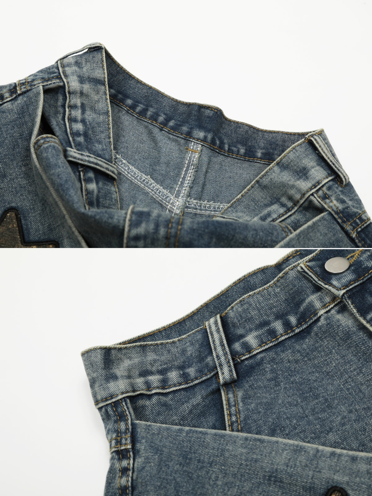 WRAPSY – Baggy Embroidered Jeans