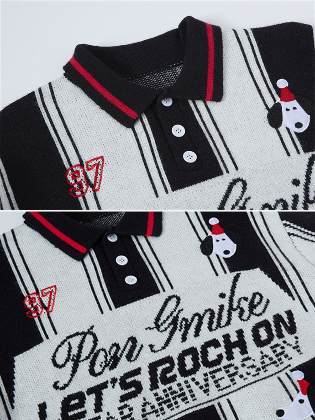 ROCH ON - Oversized Graphic Polo Sweater