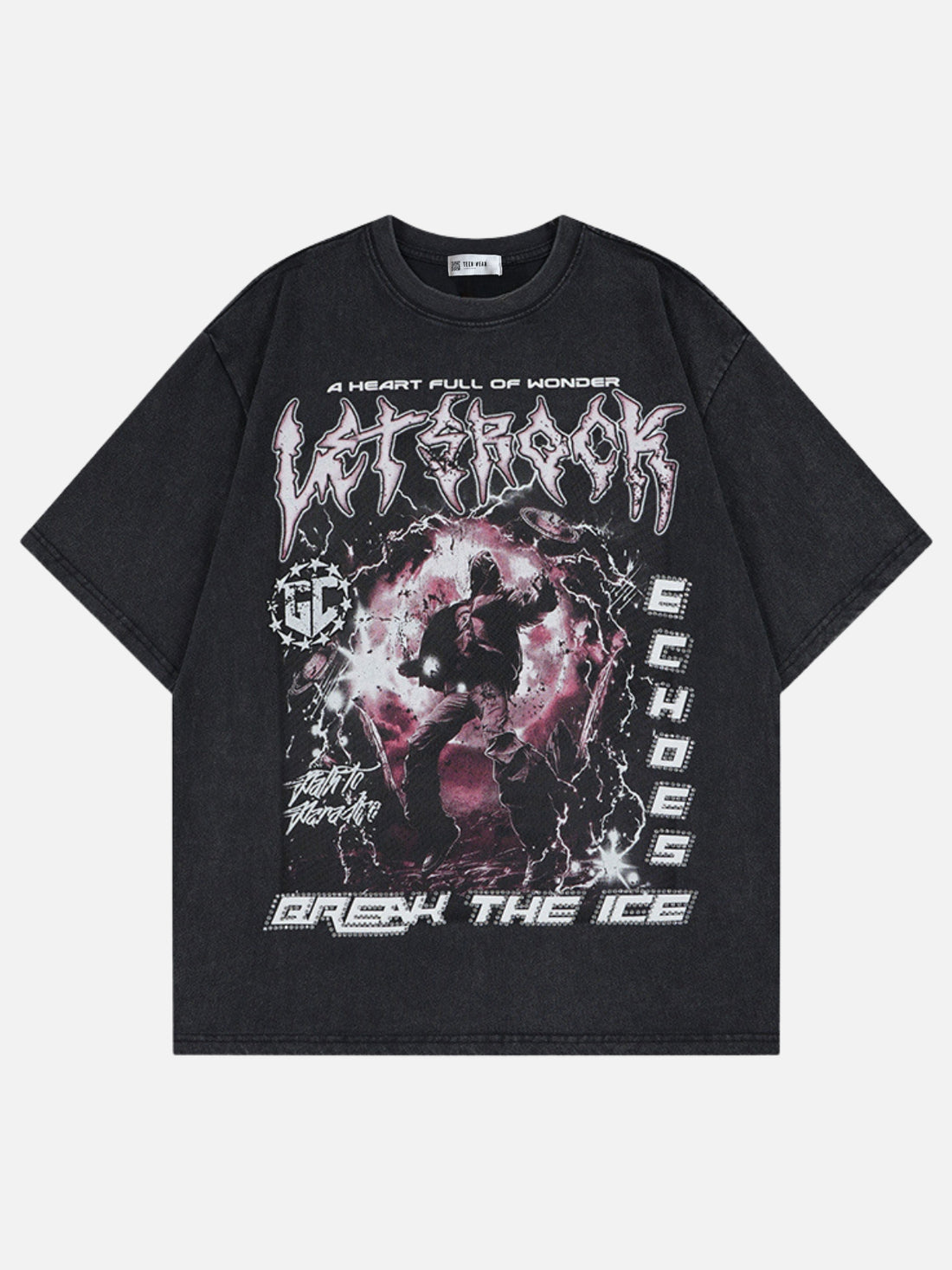ECHOES - Oversized Graphic T-Shirt Grey | Teenwear.eu