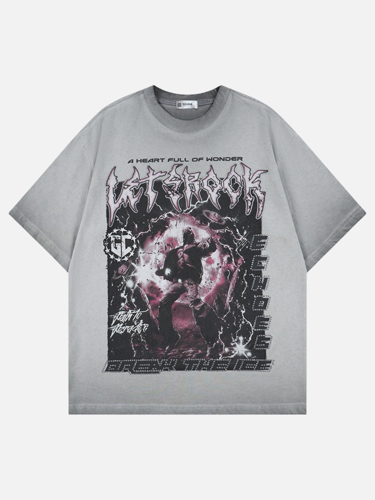 ECHOES - Oversized Graphic T-Shirt Grey | Teenwear.eu