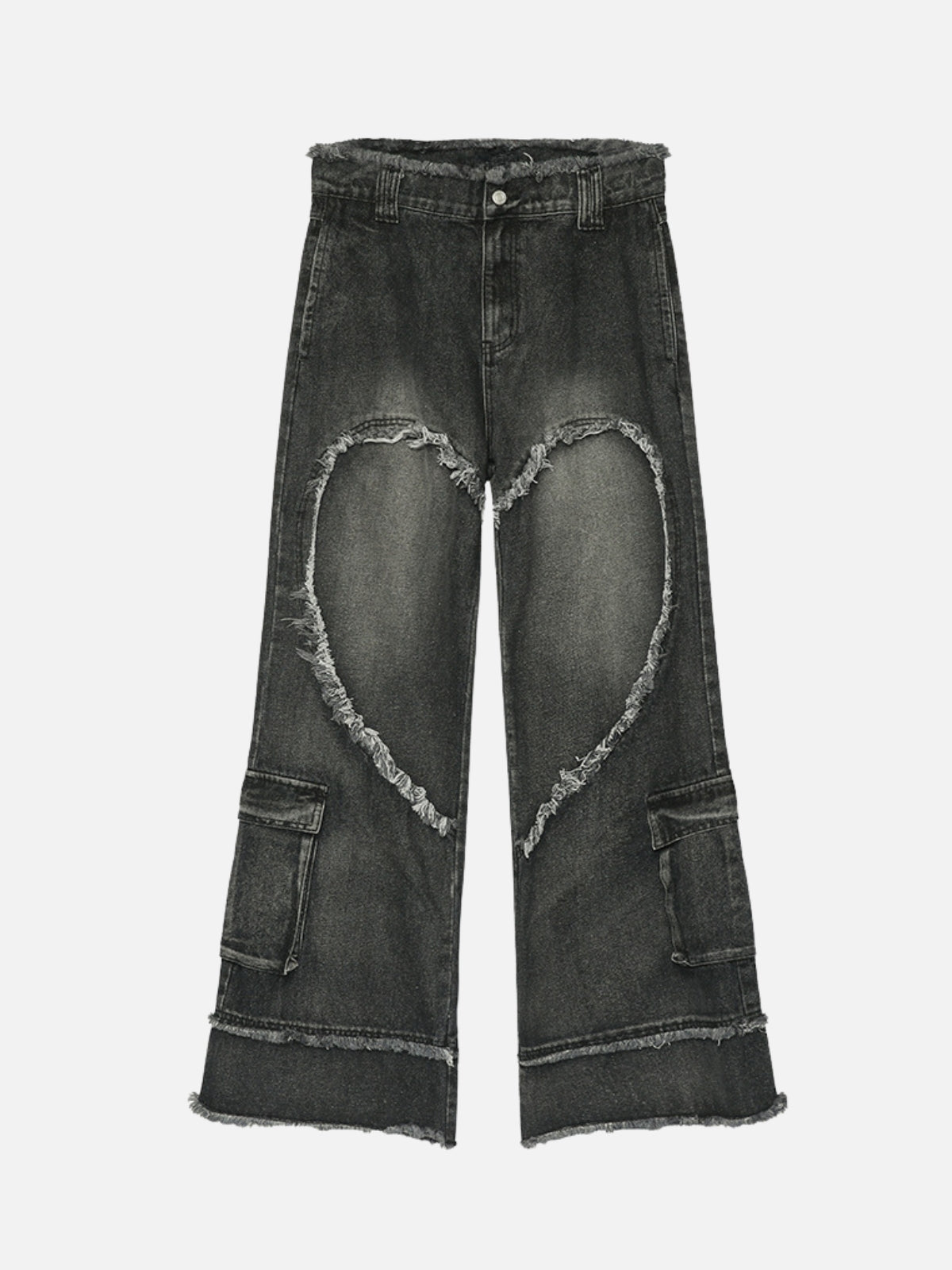 HEARTNIES - Baggy Embroidered Jeans Black | TEENWEAR.EU