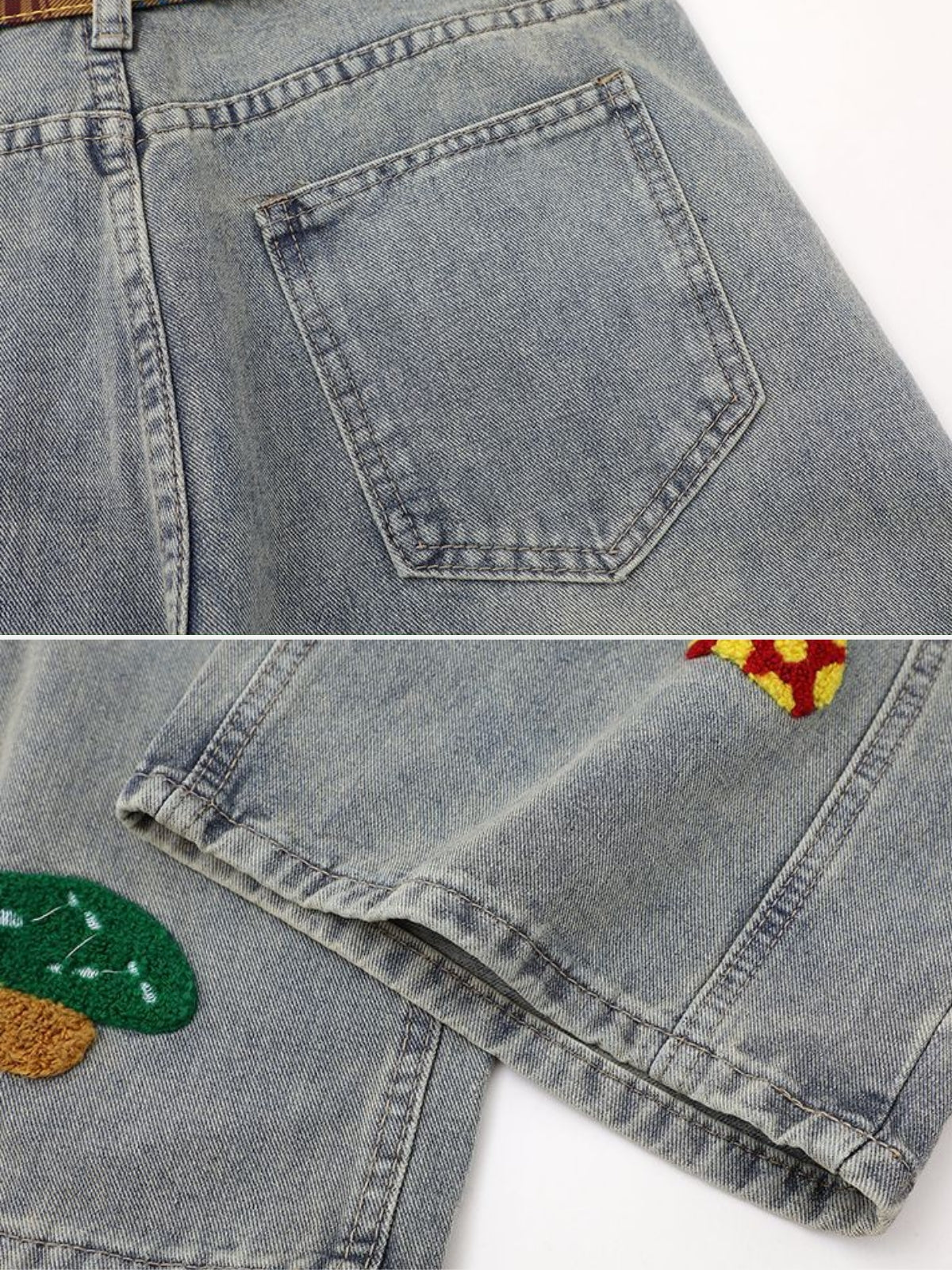 FUNGIEZ - Baggy Embroidered Jeans