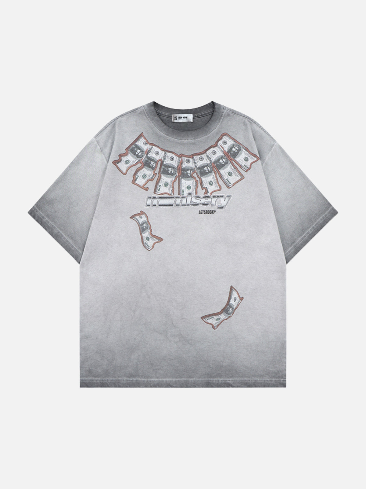 MISERY - Oversized Graphic T-Shirt Grey | Teenwear.eu