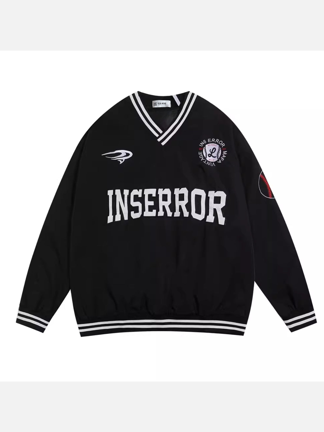 INSEROR - Oversized Graphic Pullover Black | Teenwear.eu