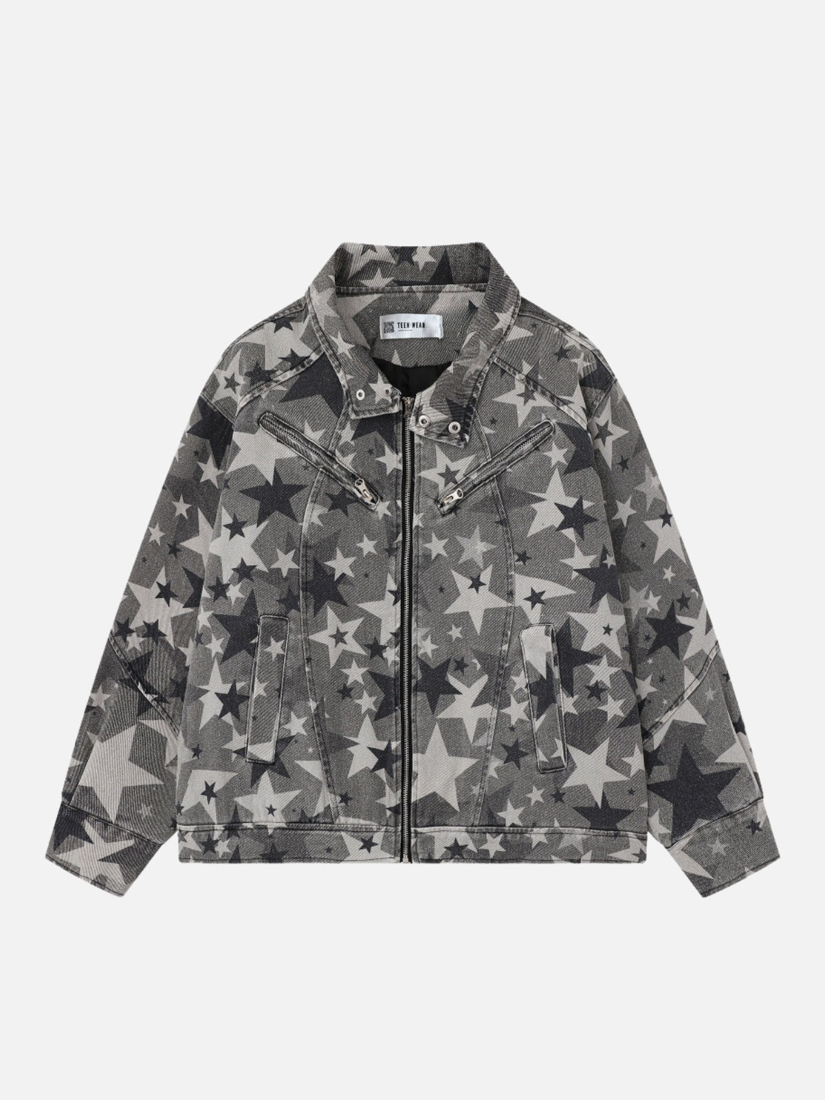 ASTERO - Denim Oversized Print Jacket