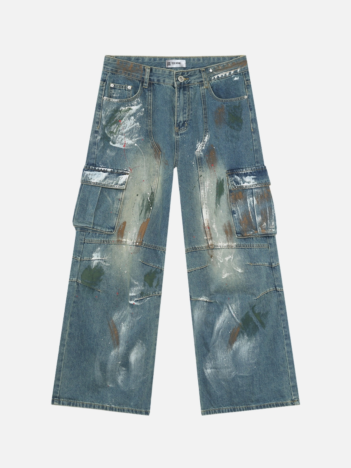 DIRTIES - Baggy Graphic Jeans Blue | TEENWEAR.EU